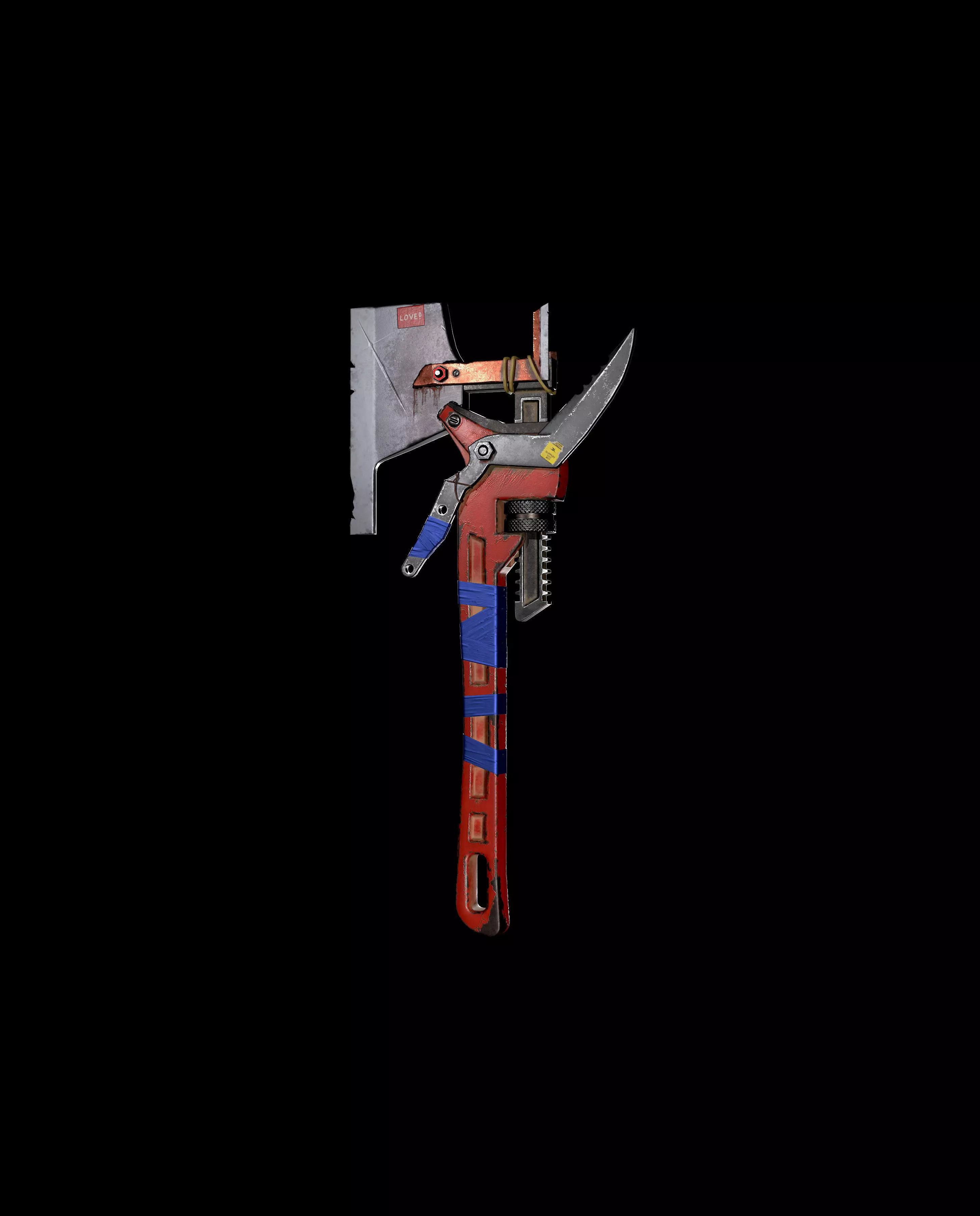 Next generation wrench axe Low-poly 3D model_0