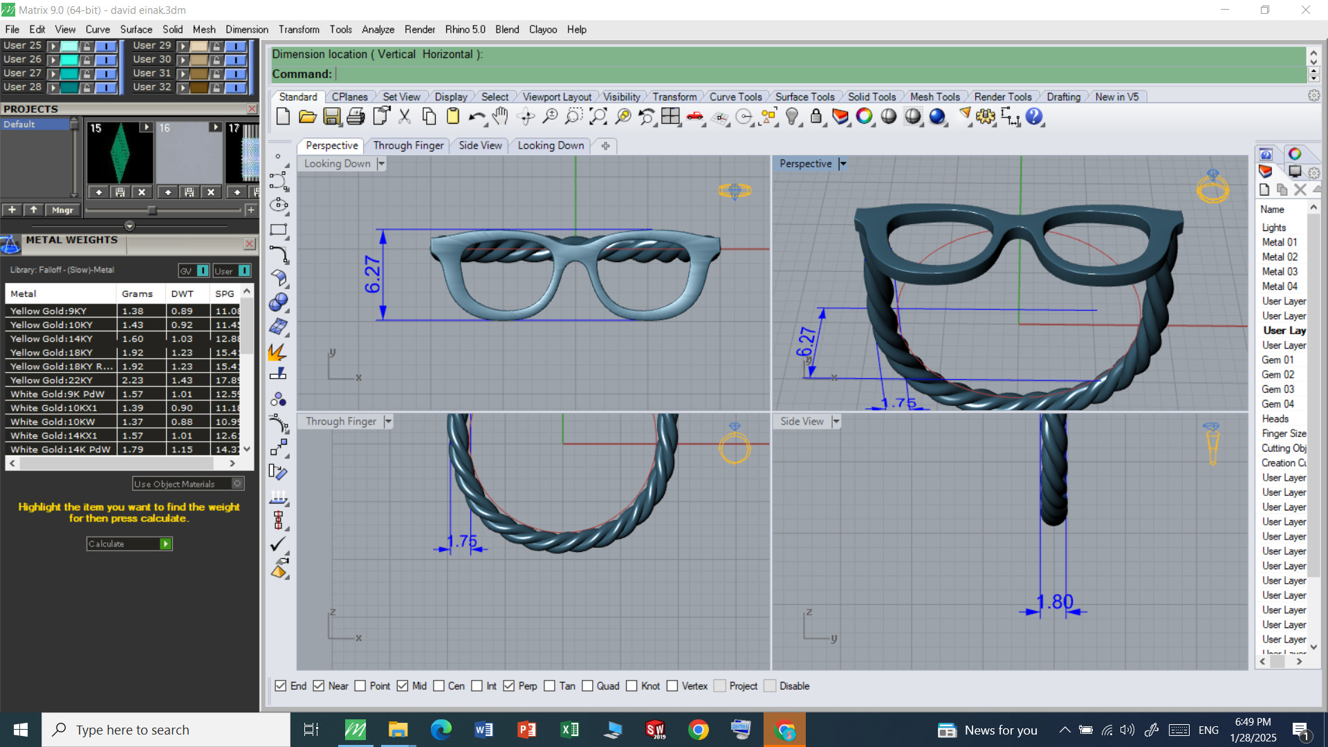  ring Glasses Free 3D print model_2