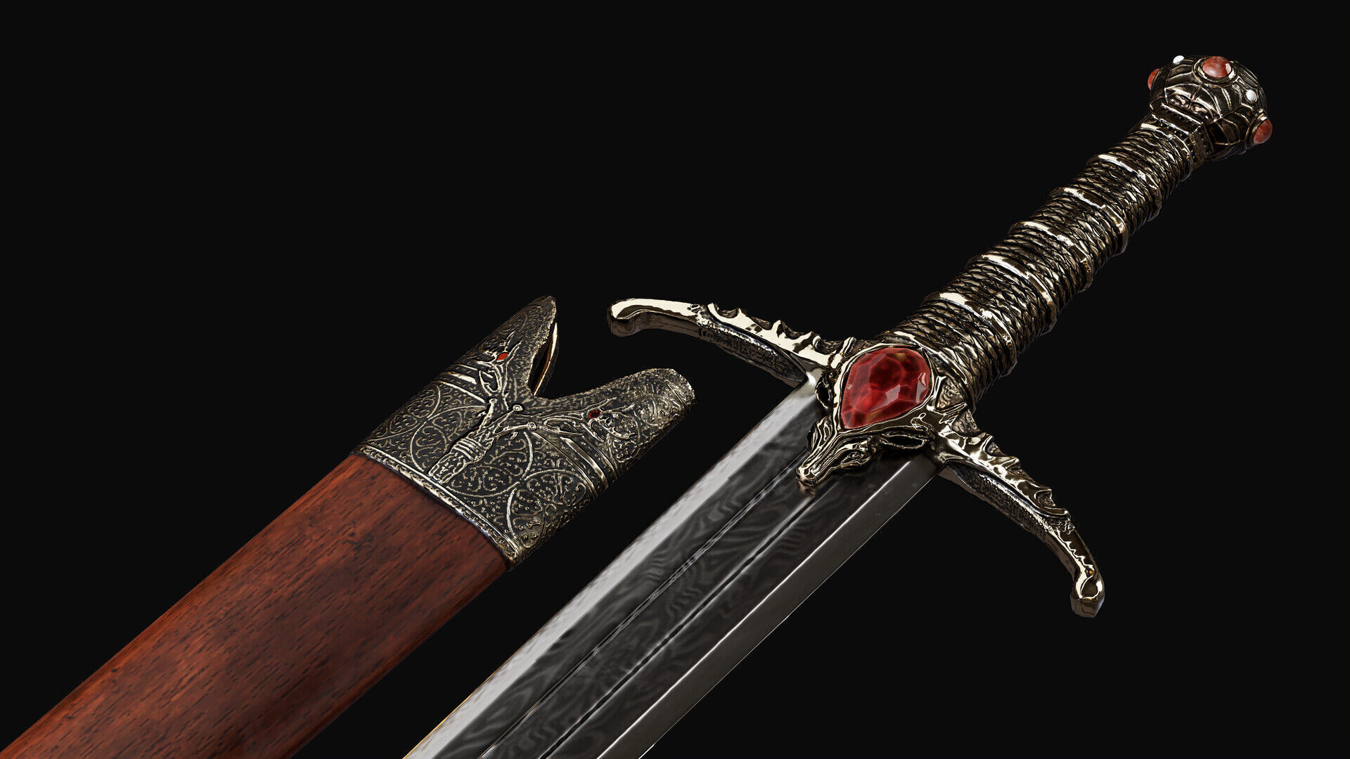 The Next Generation Sword Chinese style Low-poly 3D model_1