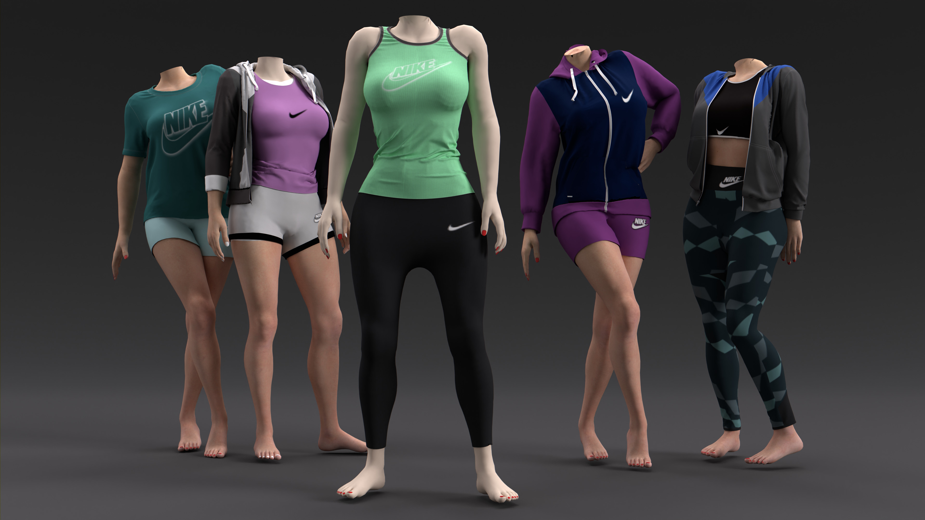 Women Clothing Pack Of 5 3D model_1
