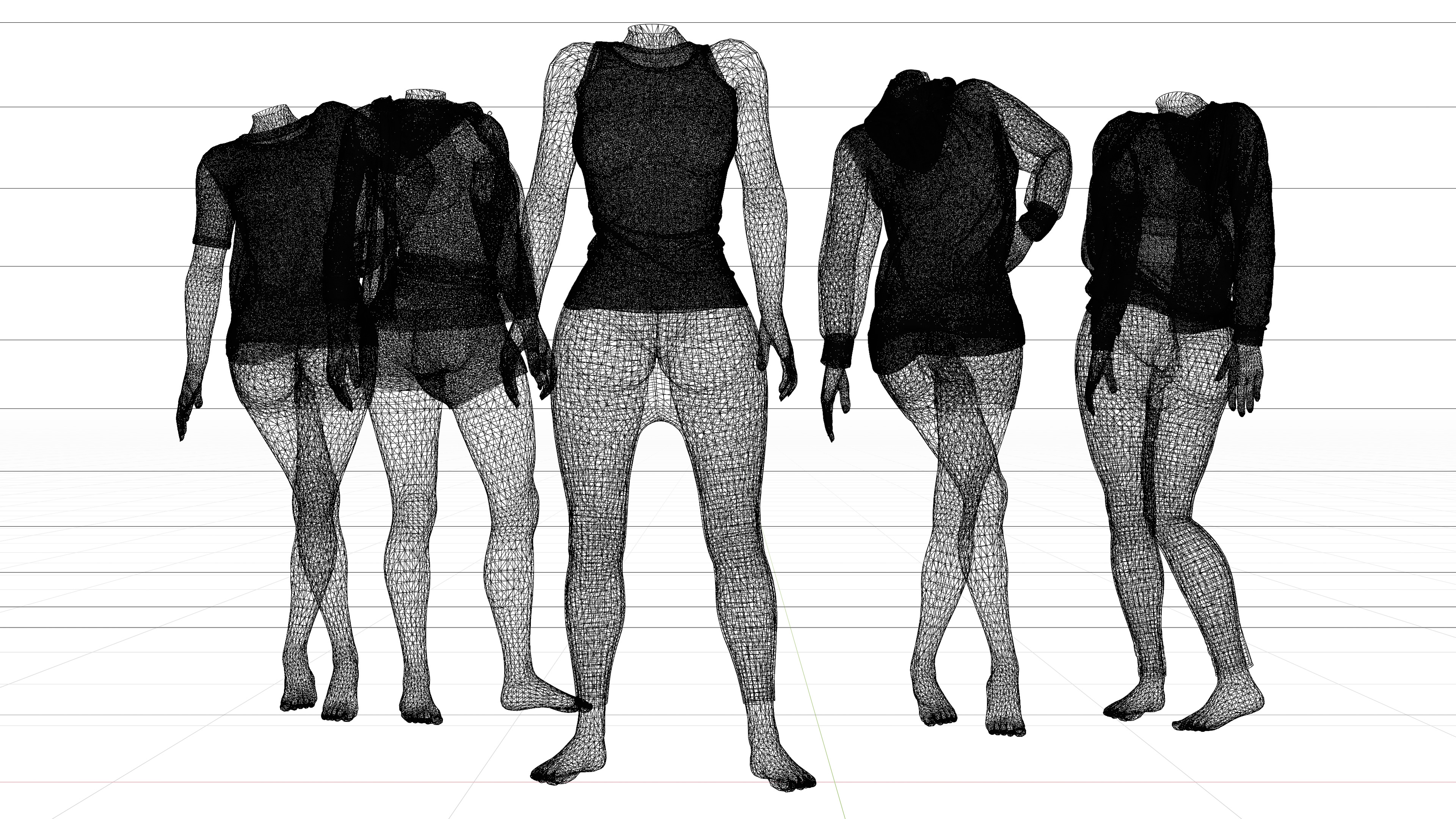 Women Clothing Pack Of 5 3D model_6