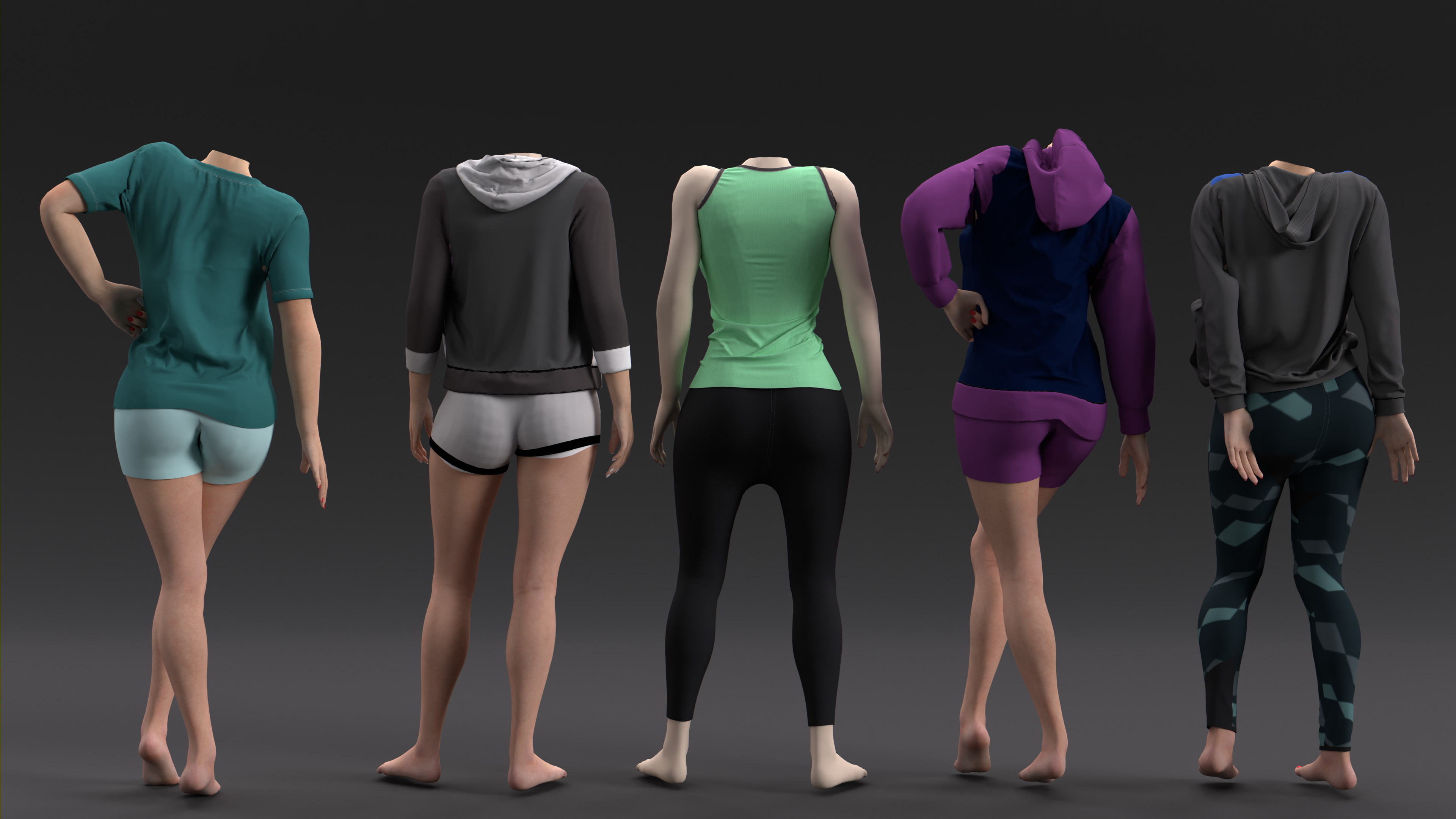 Women Clothing Pack Of 5 3D model_3