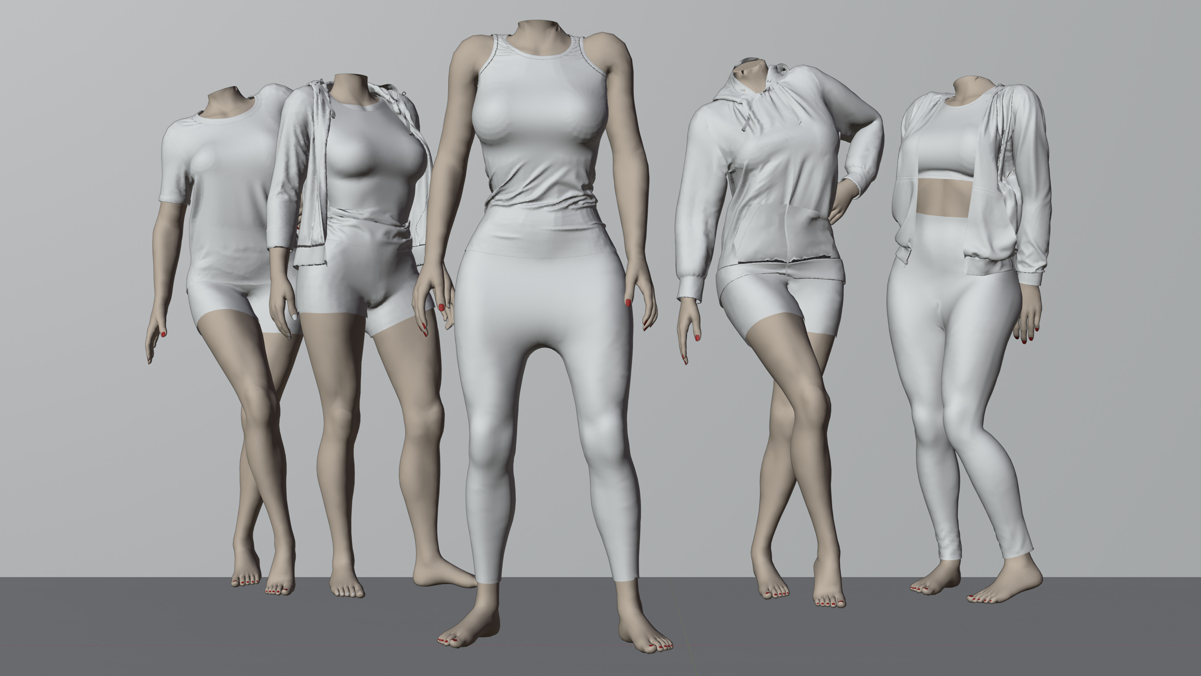 Women Clothing Pack Of 5 3D model_5