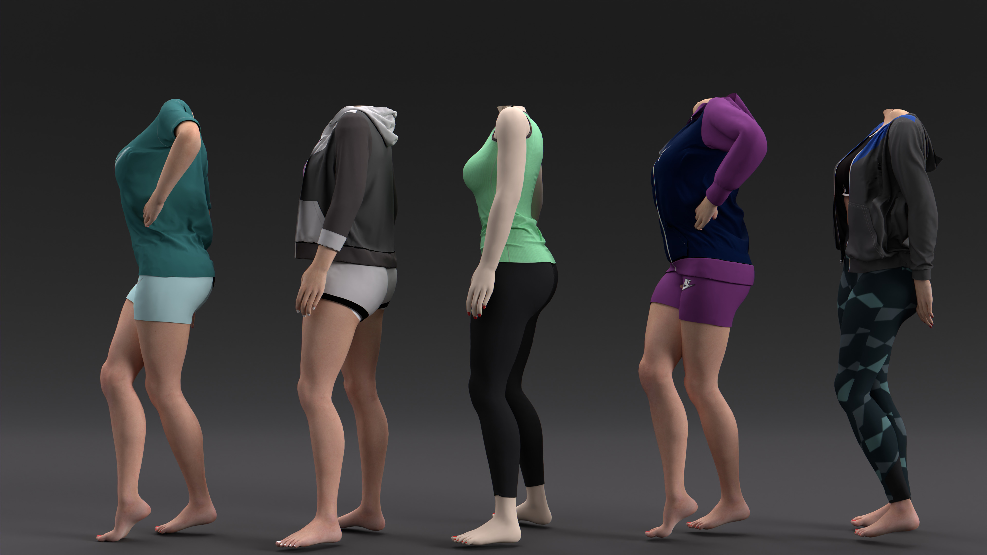 Women Clothing Pack Of 5 3D model_2