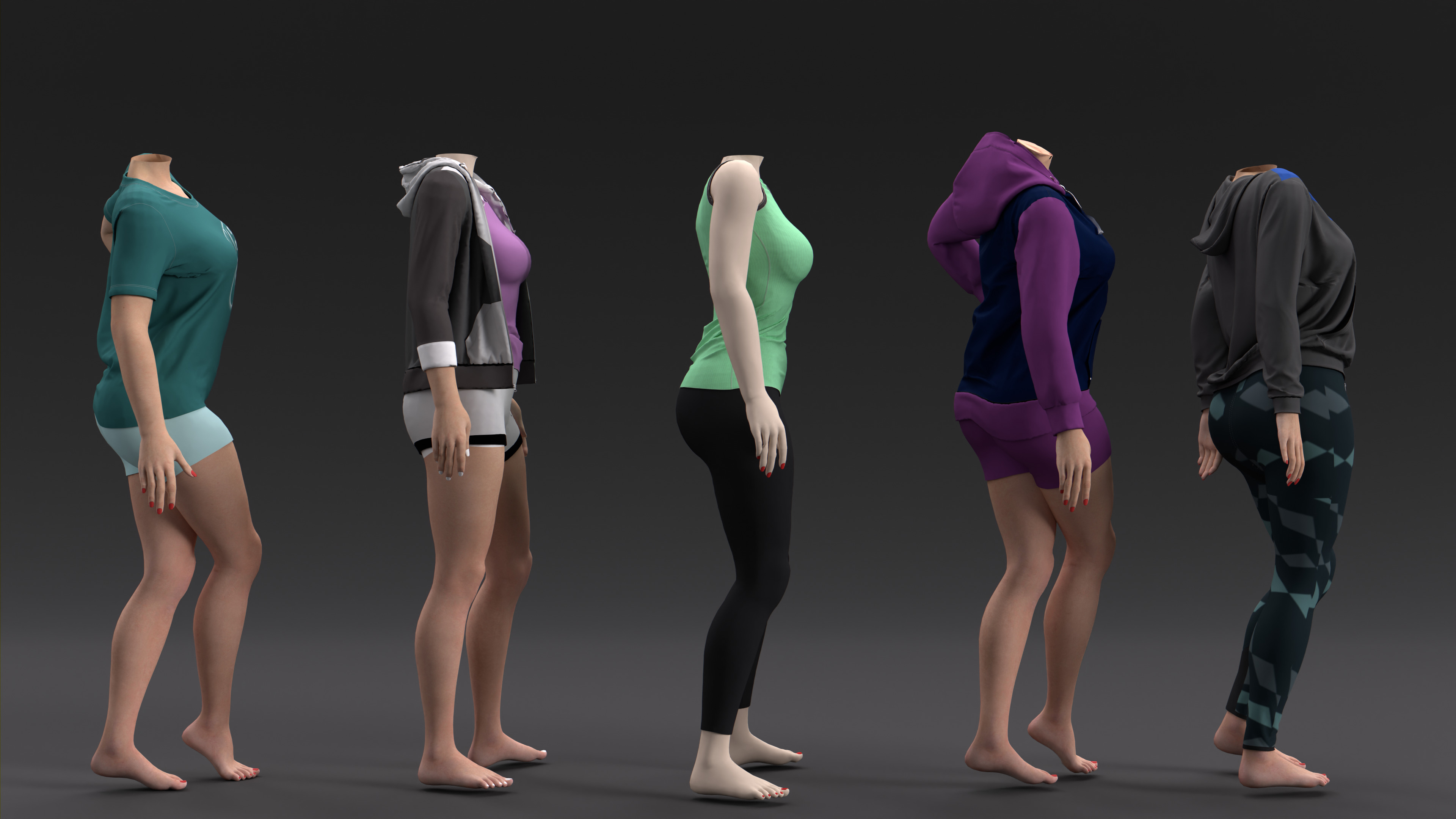 Women Clothing Pack Of 5 3D model_4