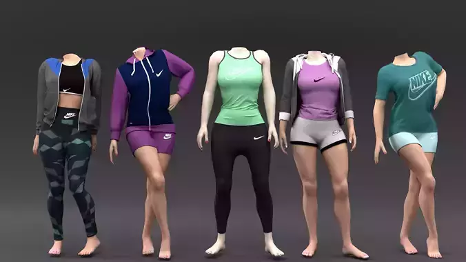 Women Clothing Pack Of 5 3D model