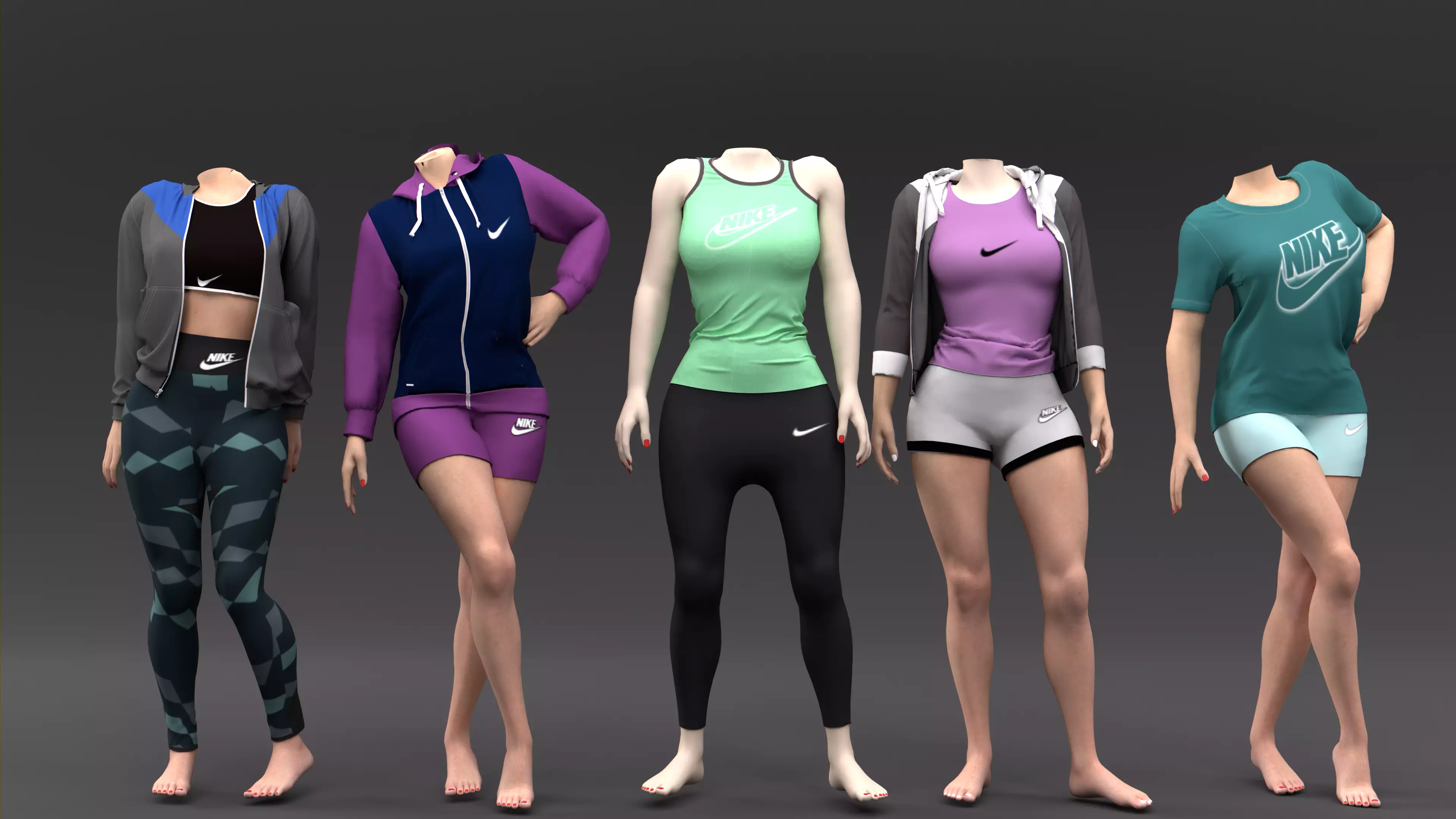 Women Clothing Pack Of 5 3D model_0