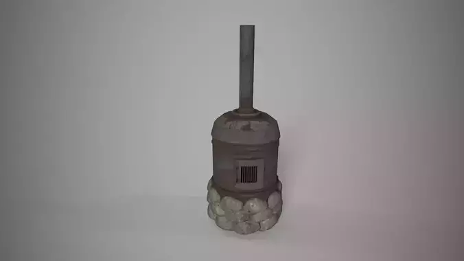 Blast Furnace Low-poly 3D model