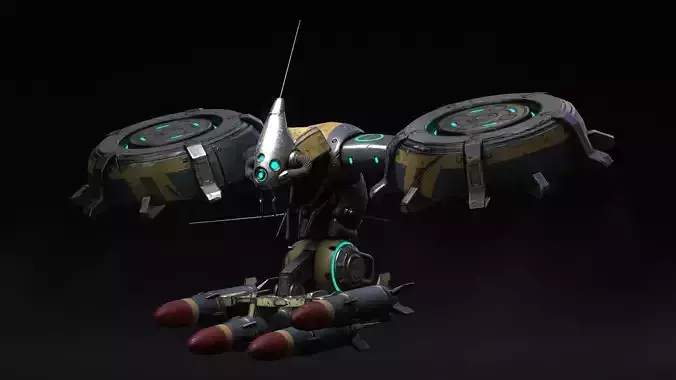 Next generation missile unmanned aerial vehicles Low-poly 3D model