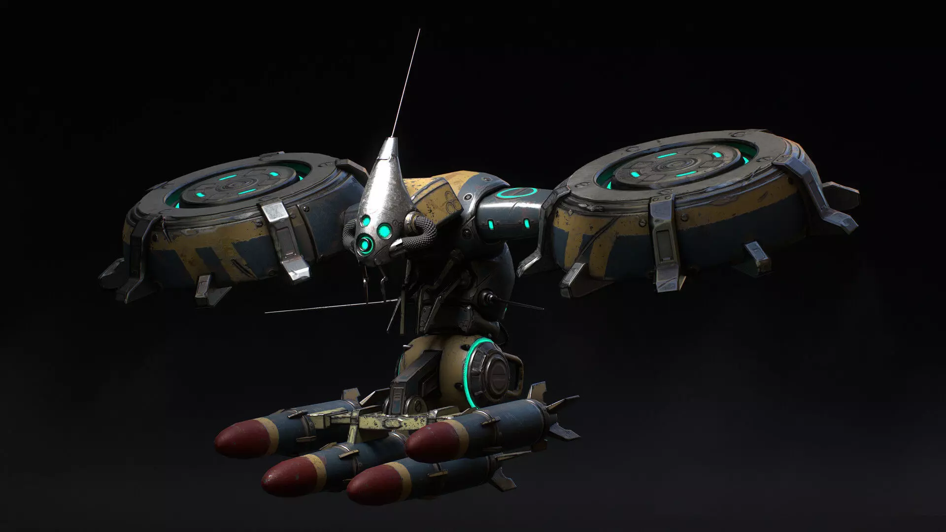 Next generation missile unmanned aerial vehicles Low-poly 3D model_0