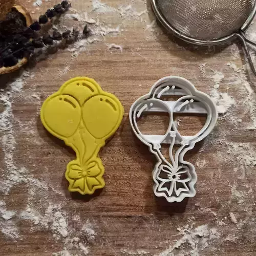 Happy Birthday Balloons Cookie - Clay Cutter