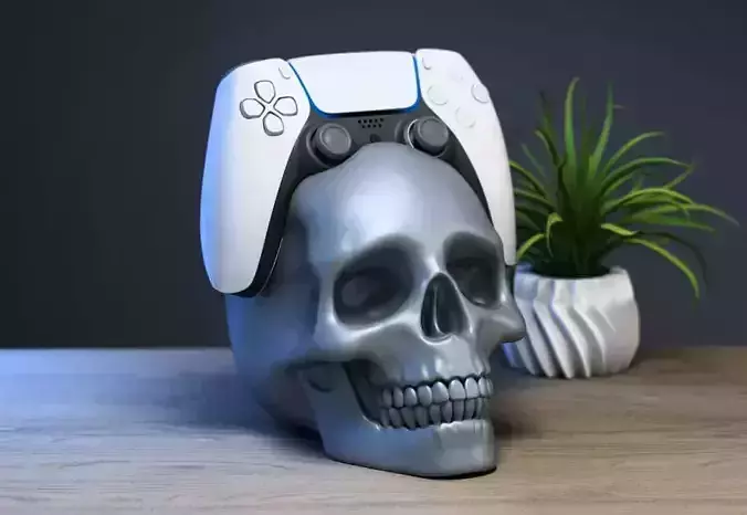 Robot skull Ps5 controller stand 3D print model