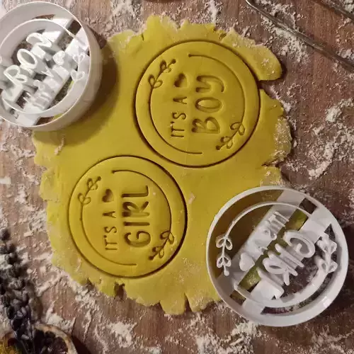 Boy - Girl Cookie - Fondant Cutter - Baby What Will It Be