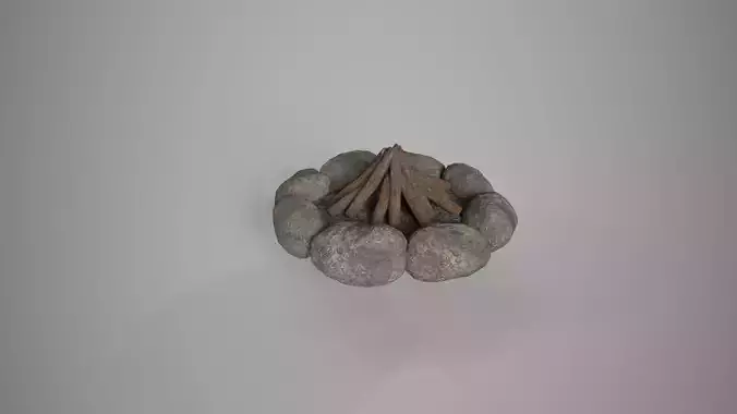 Campfire Low-poly 3D model