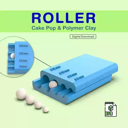 3D Round Shape Roller - 6-8-10-12 mm 3D print model