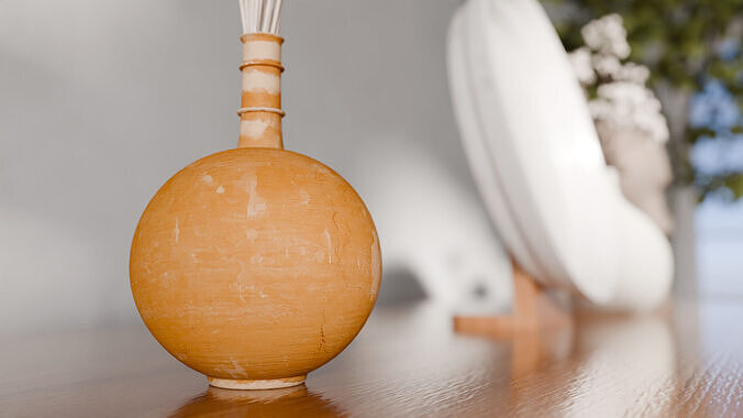 Living Room Props with Cabinet 3D model 4