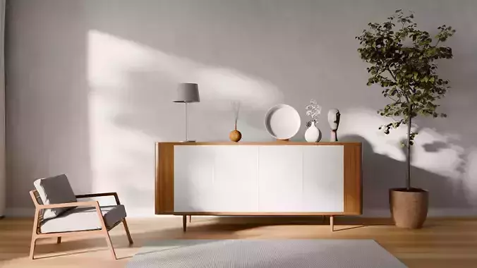 Living Room Props with Cabinet