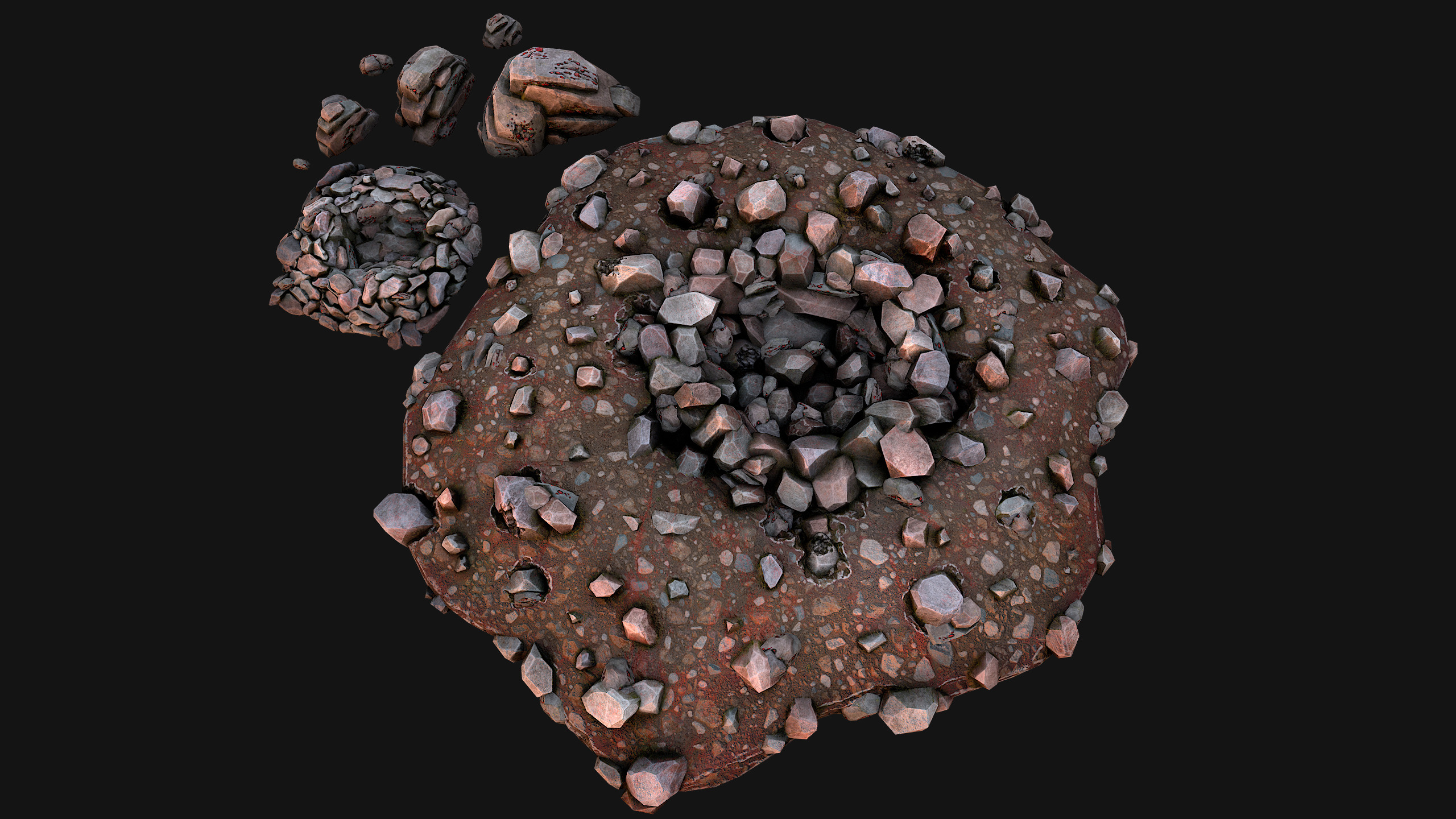 Medieval GemStone Mineral Ore Mine Low-poly 3D model_32