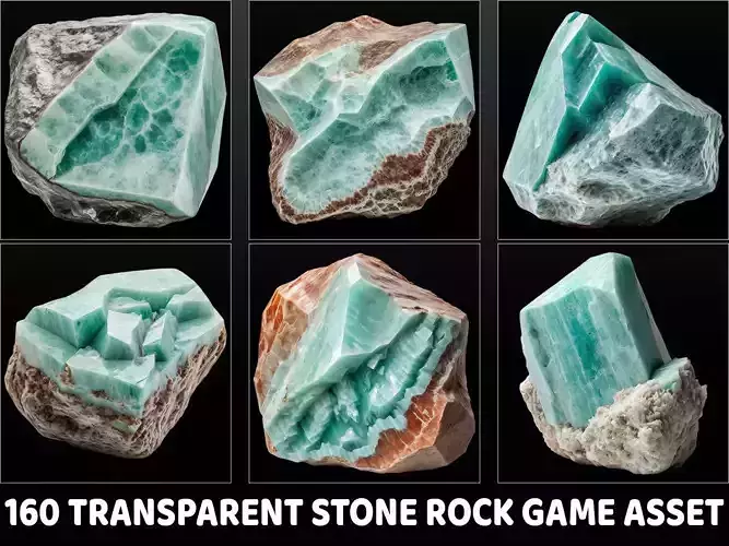 160 Fantasy Stone Rocks Game Asset