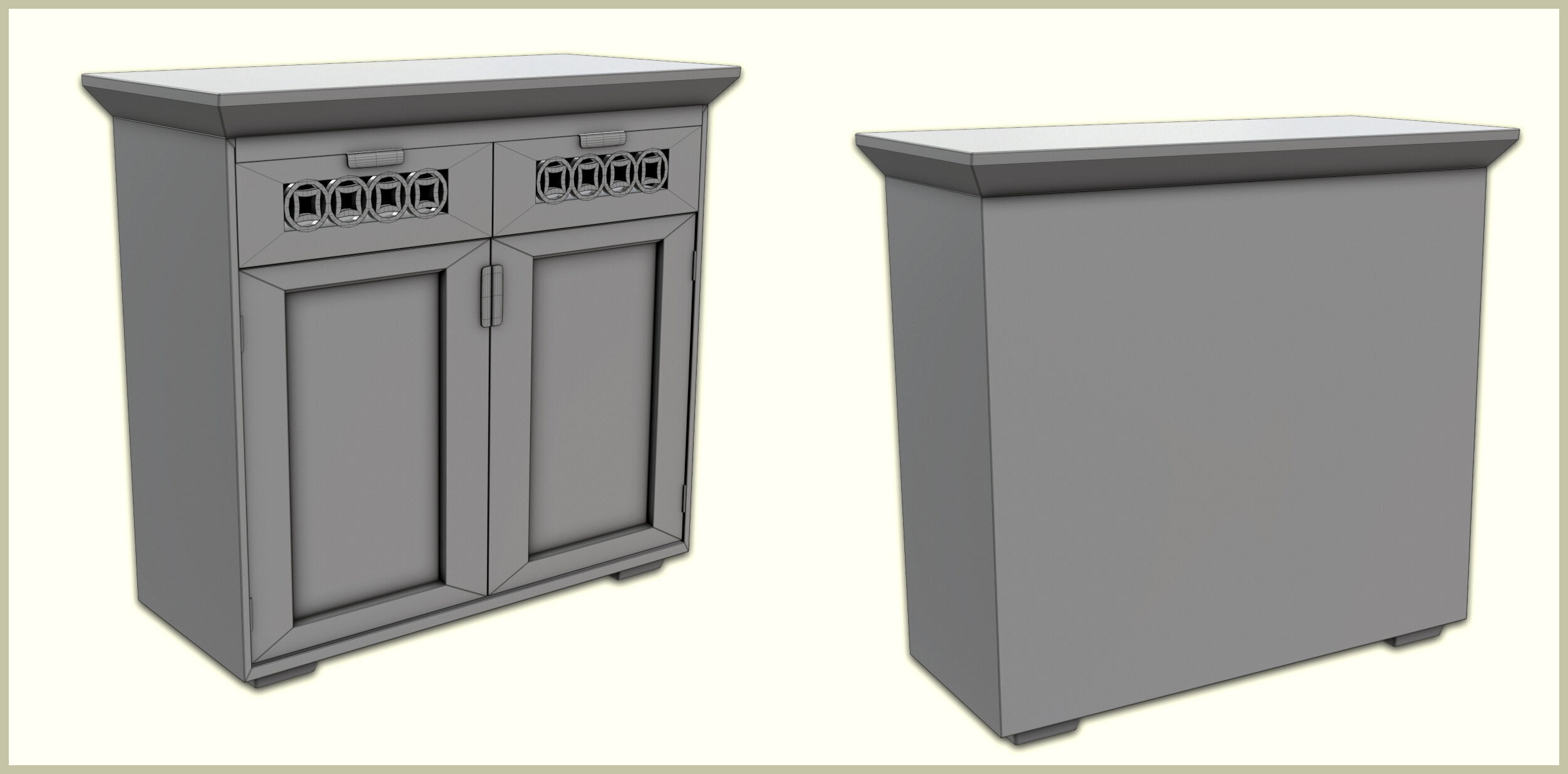 Furniture Low-poly 3D model_4