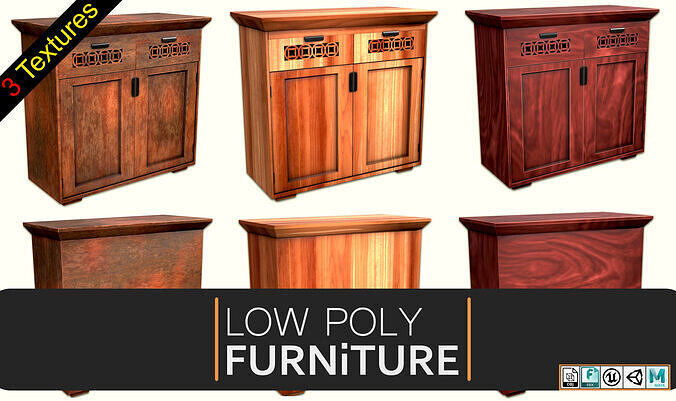 Furniture Low-poly 3D model