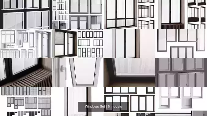 Windows Set 3D Model Collection