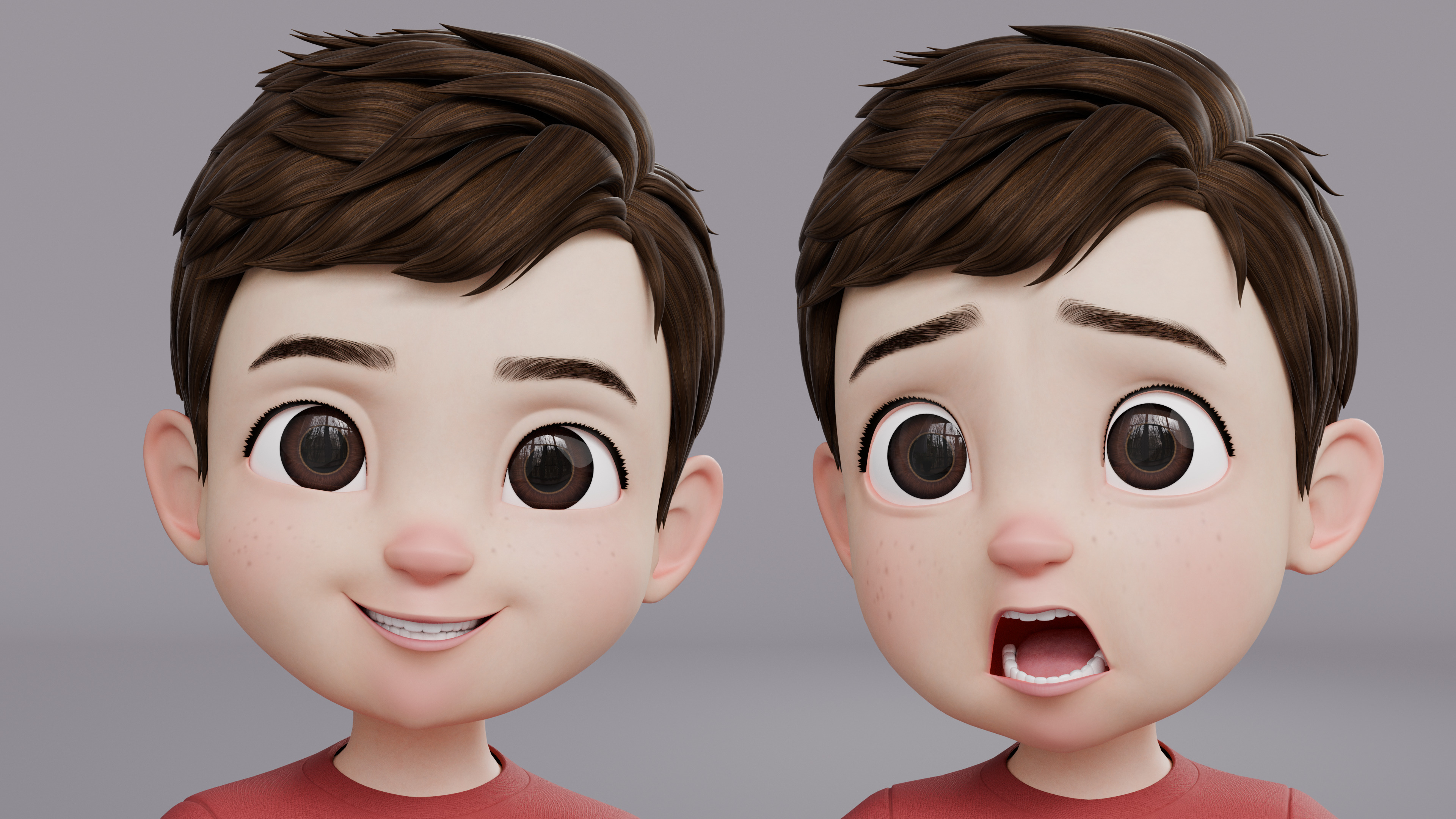 Cartoon Boy Rig Low-poly 3D model_3