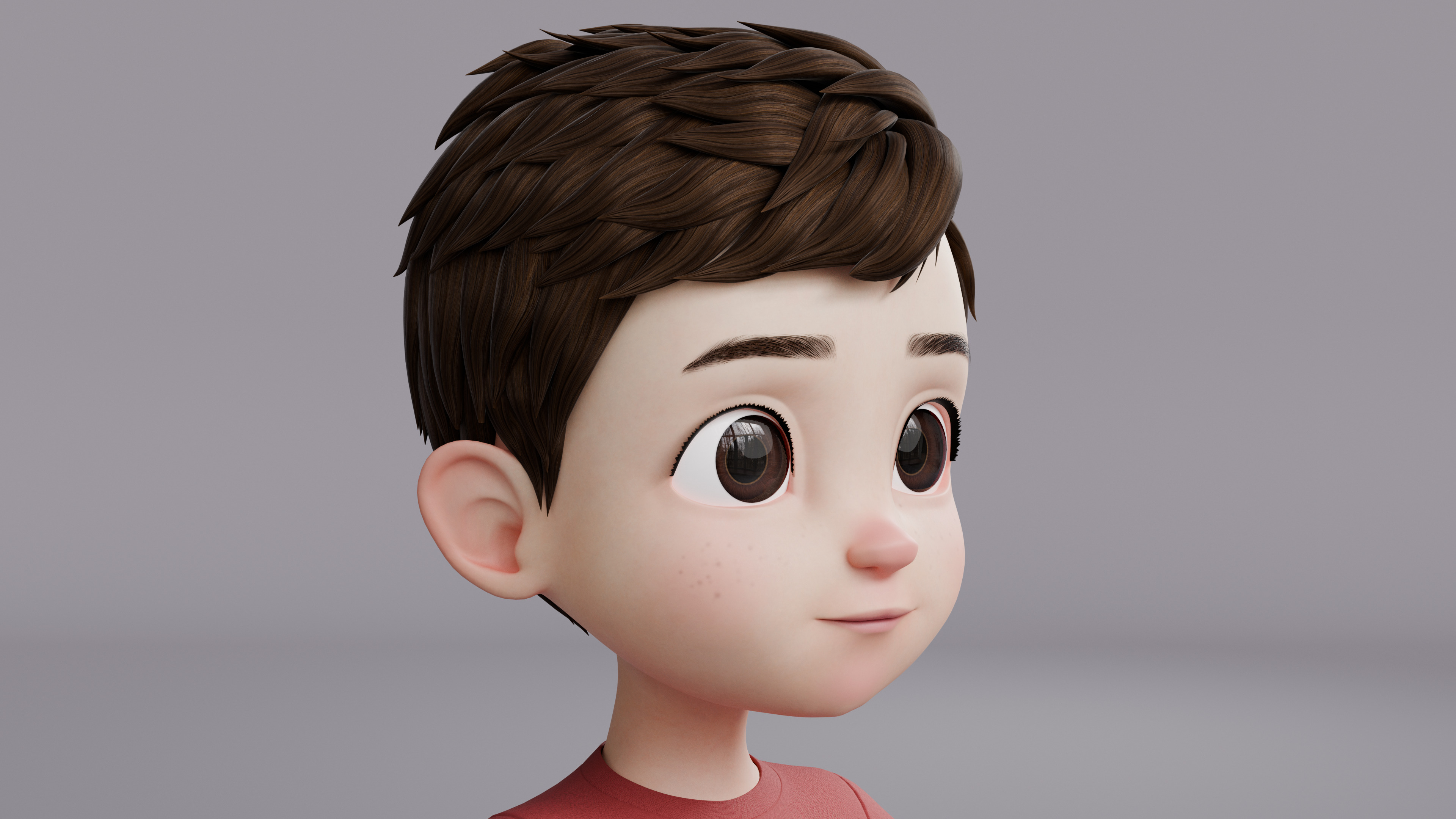 Cartoon Boy Rig Low-poly 3D model_30