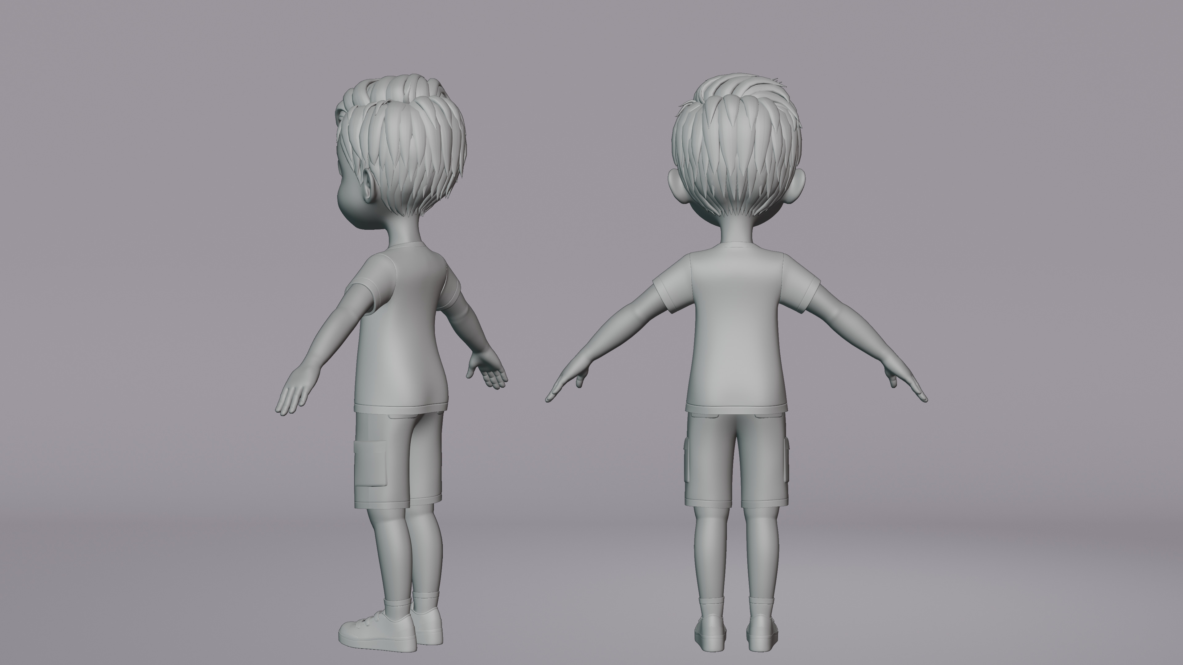 Cartoon Boy Rig Low-poly 3D model_28