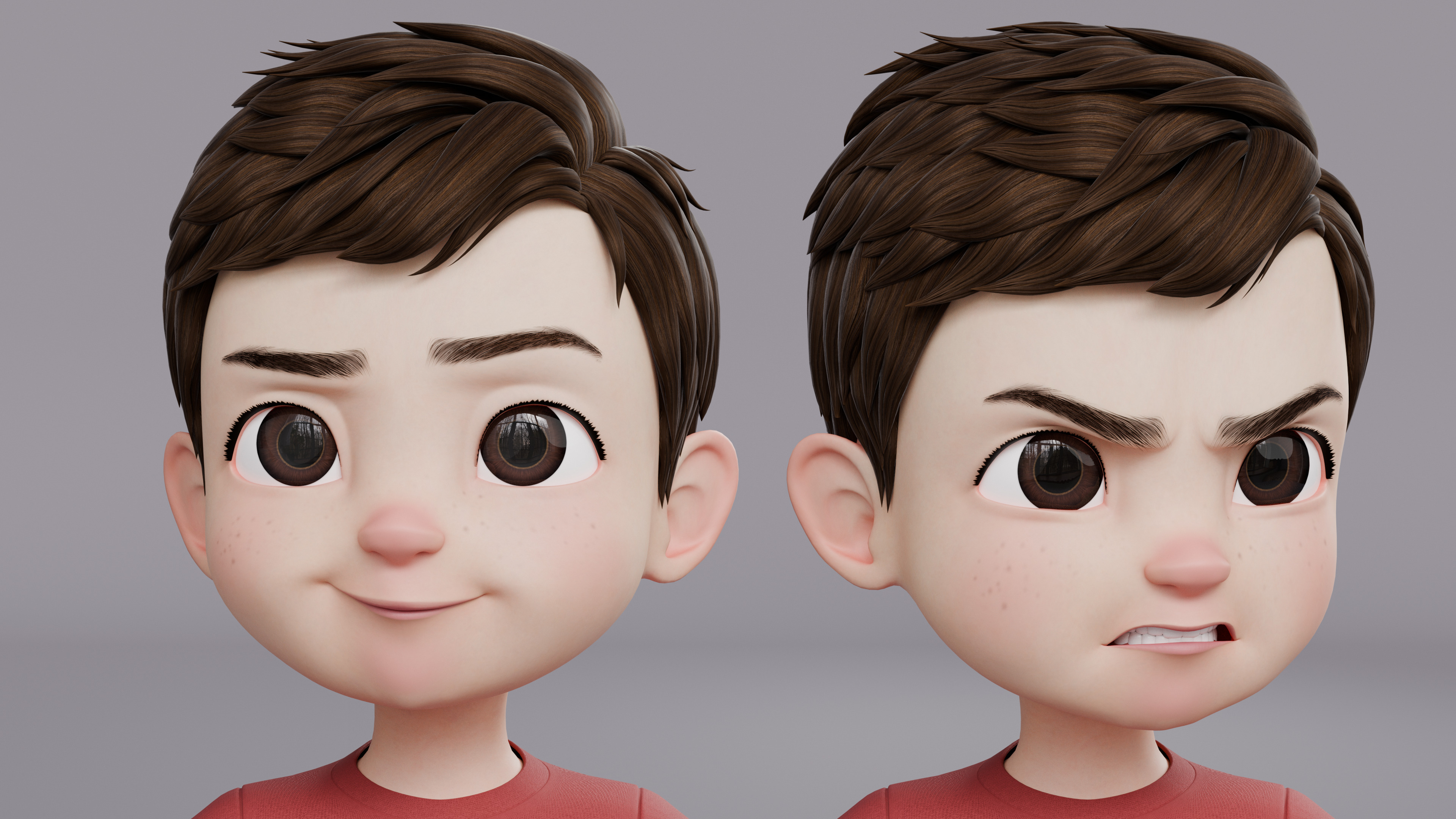 Cartoon Boy Rig Low-poly 3D model_2