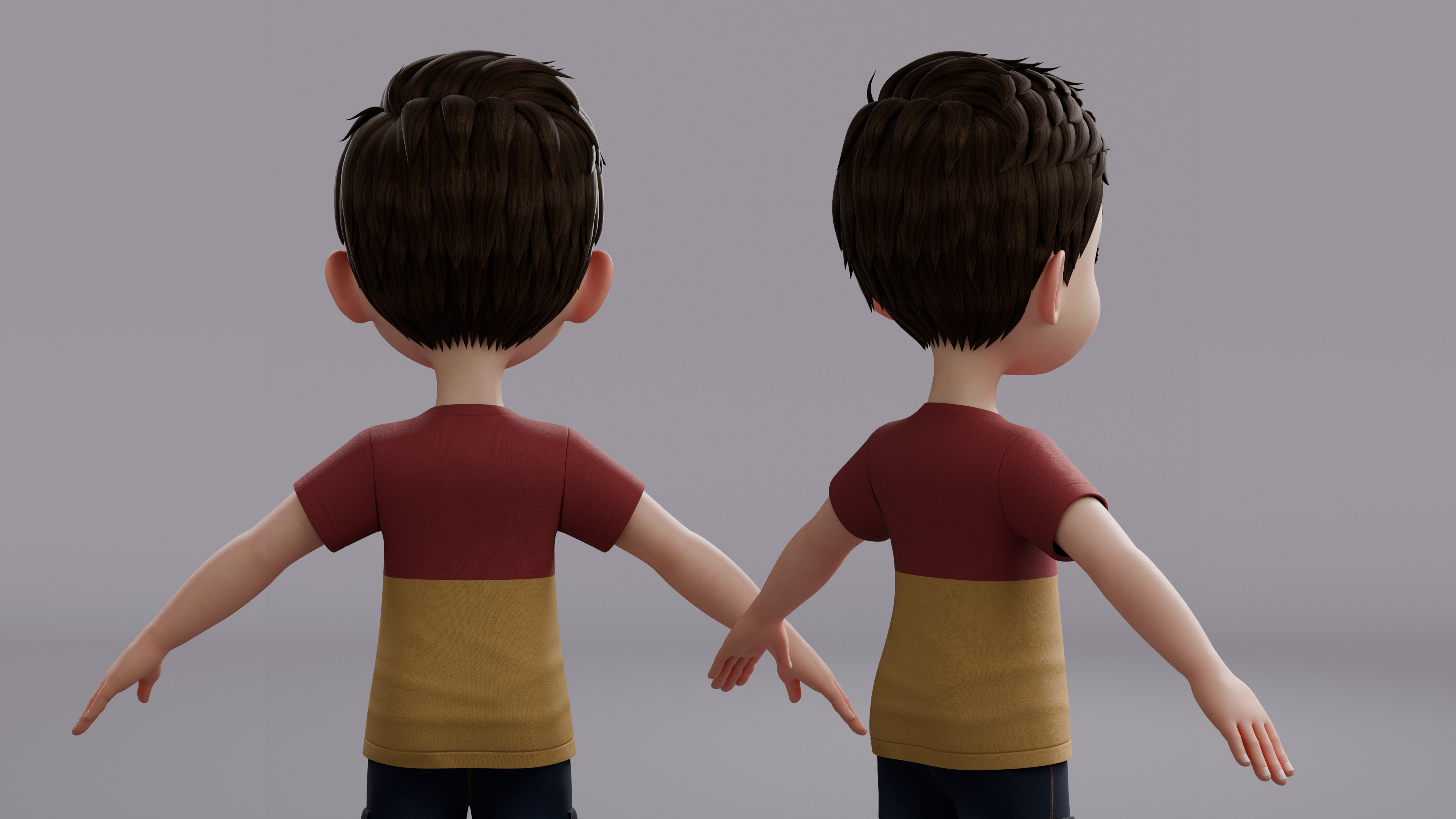 Cartoon Boy Rig Low-poly 3D model_10