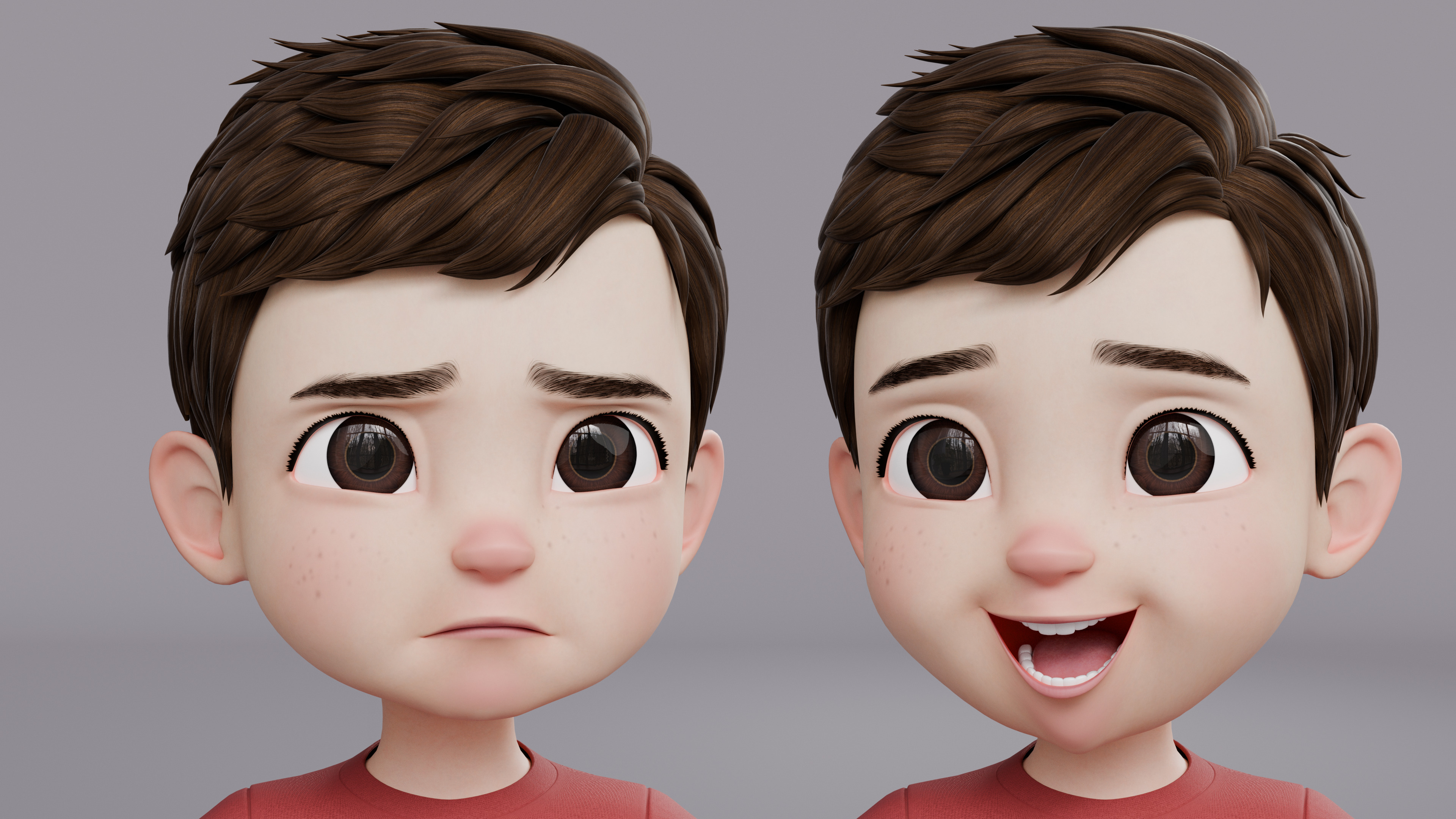 Cartoon Boy Rig Low-poly 3D model_4