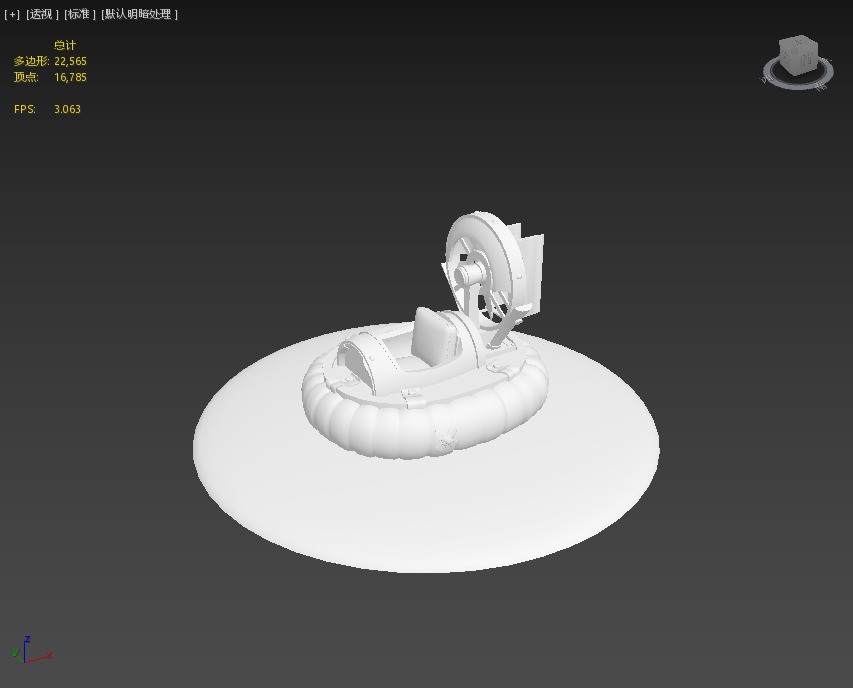 Next generation stylized hovercraft Low-poly 3D model_4