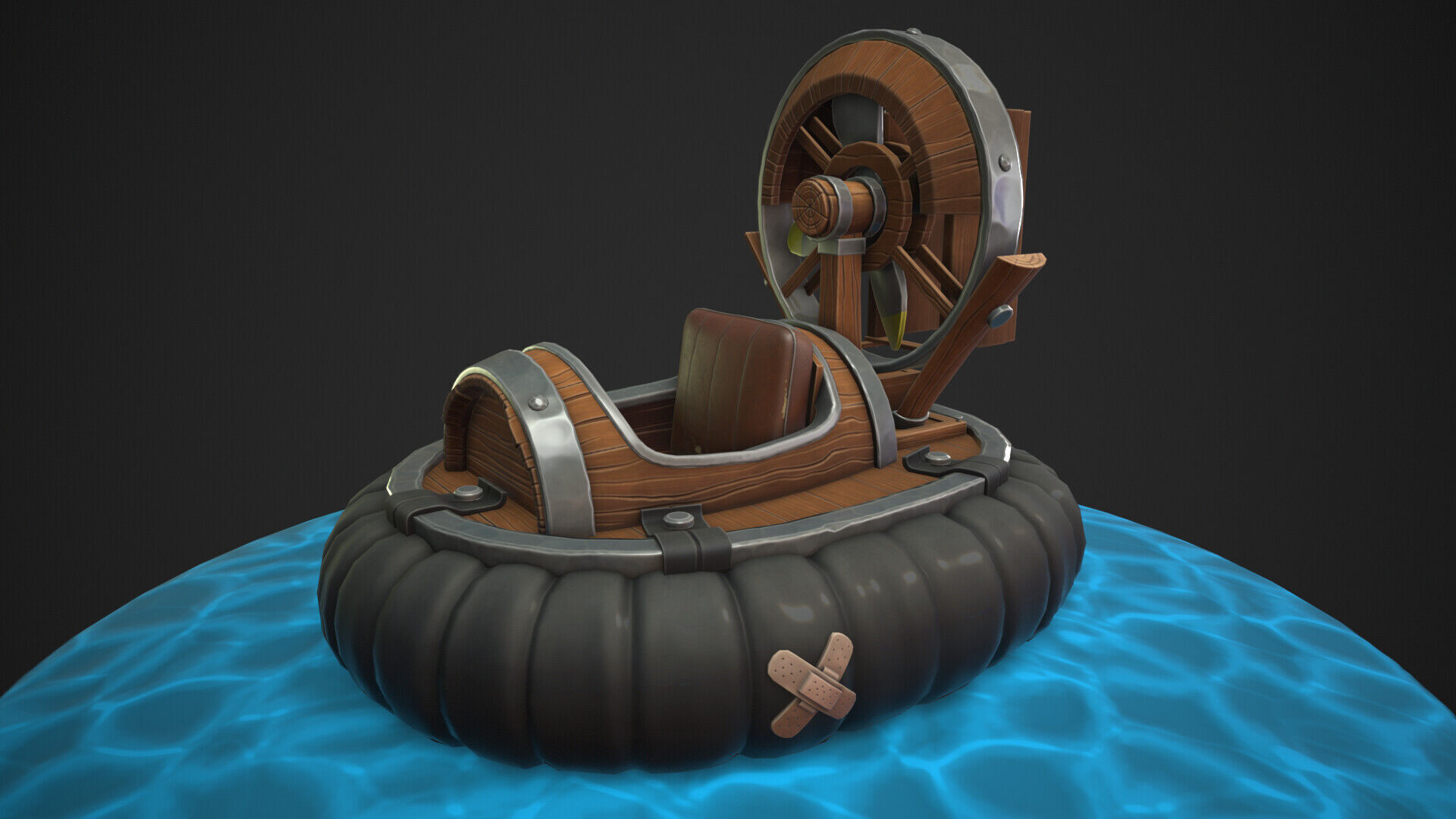 Next generation stylized hovercraft Low-poly 3D model_1