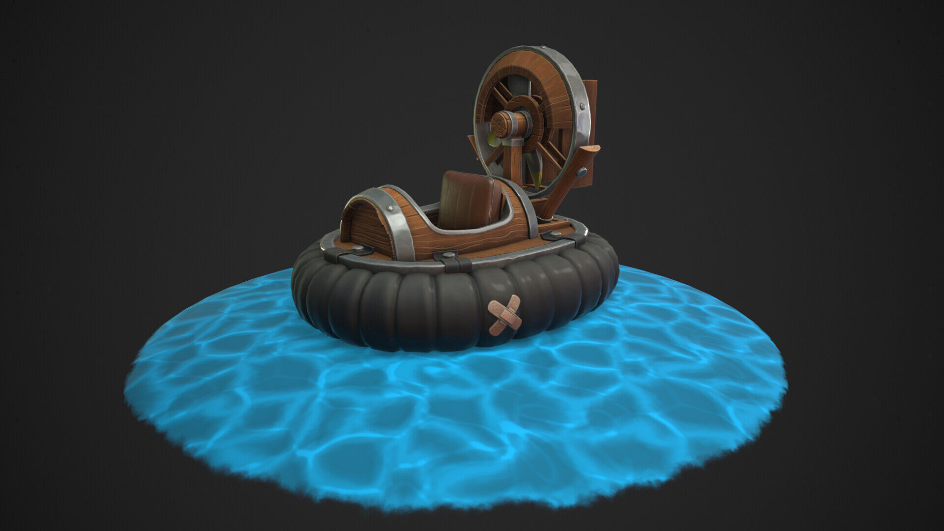 Next generation stylized hovercraft Low-poly 3D model_2