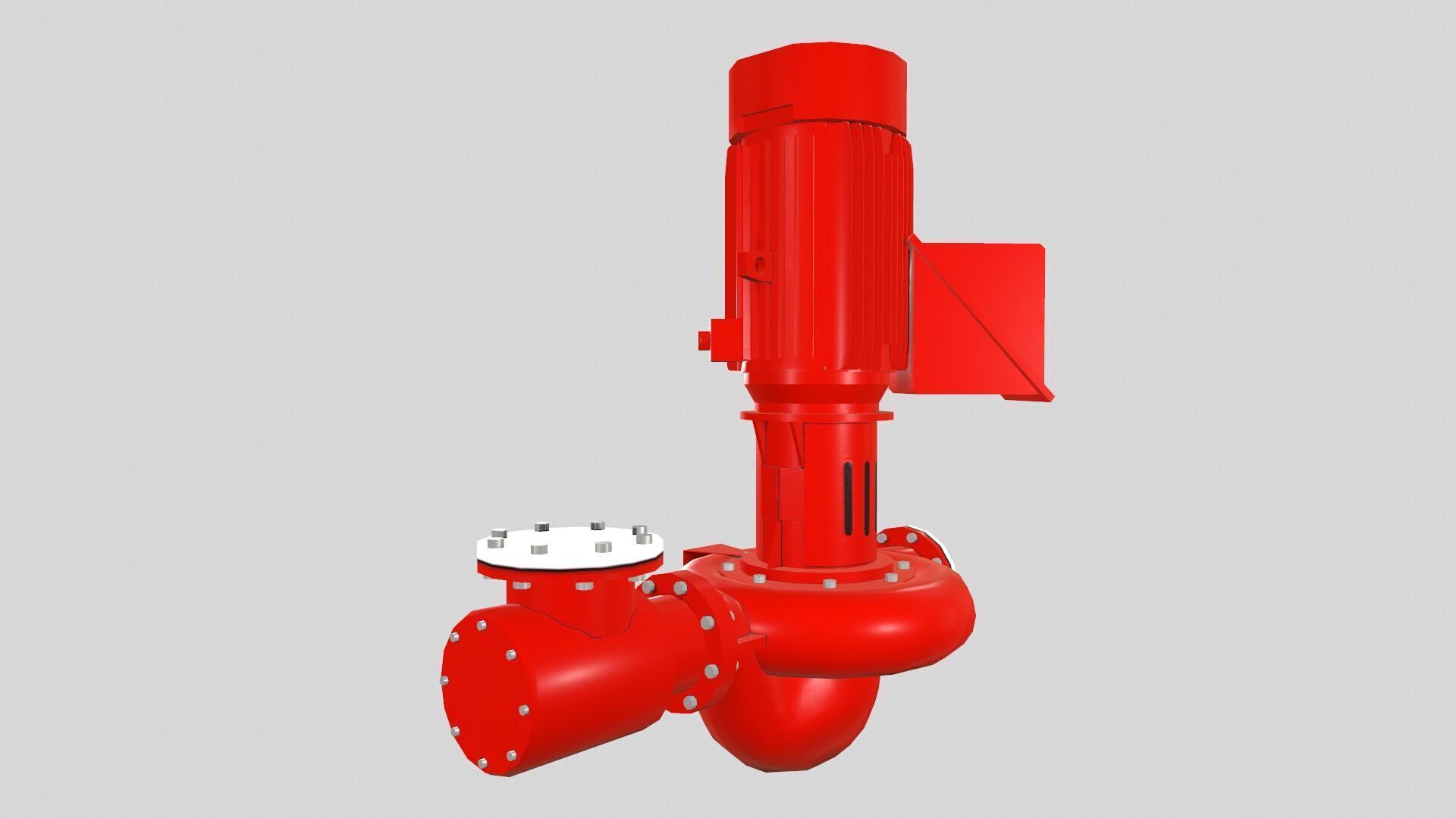 Vertical Pump Low-poly 3D model_8