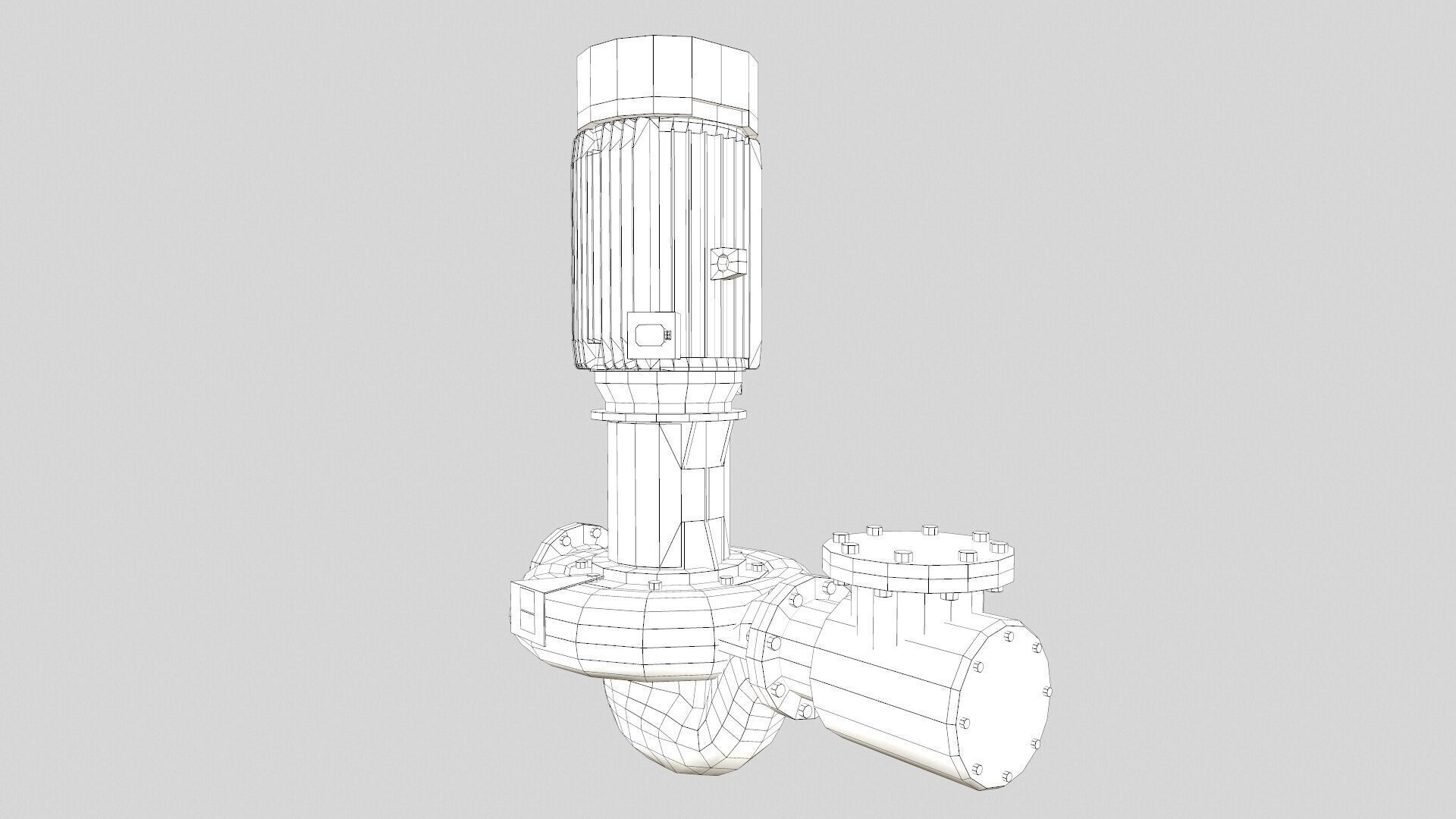 Vertical Pump Low-poly 3D model_10