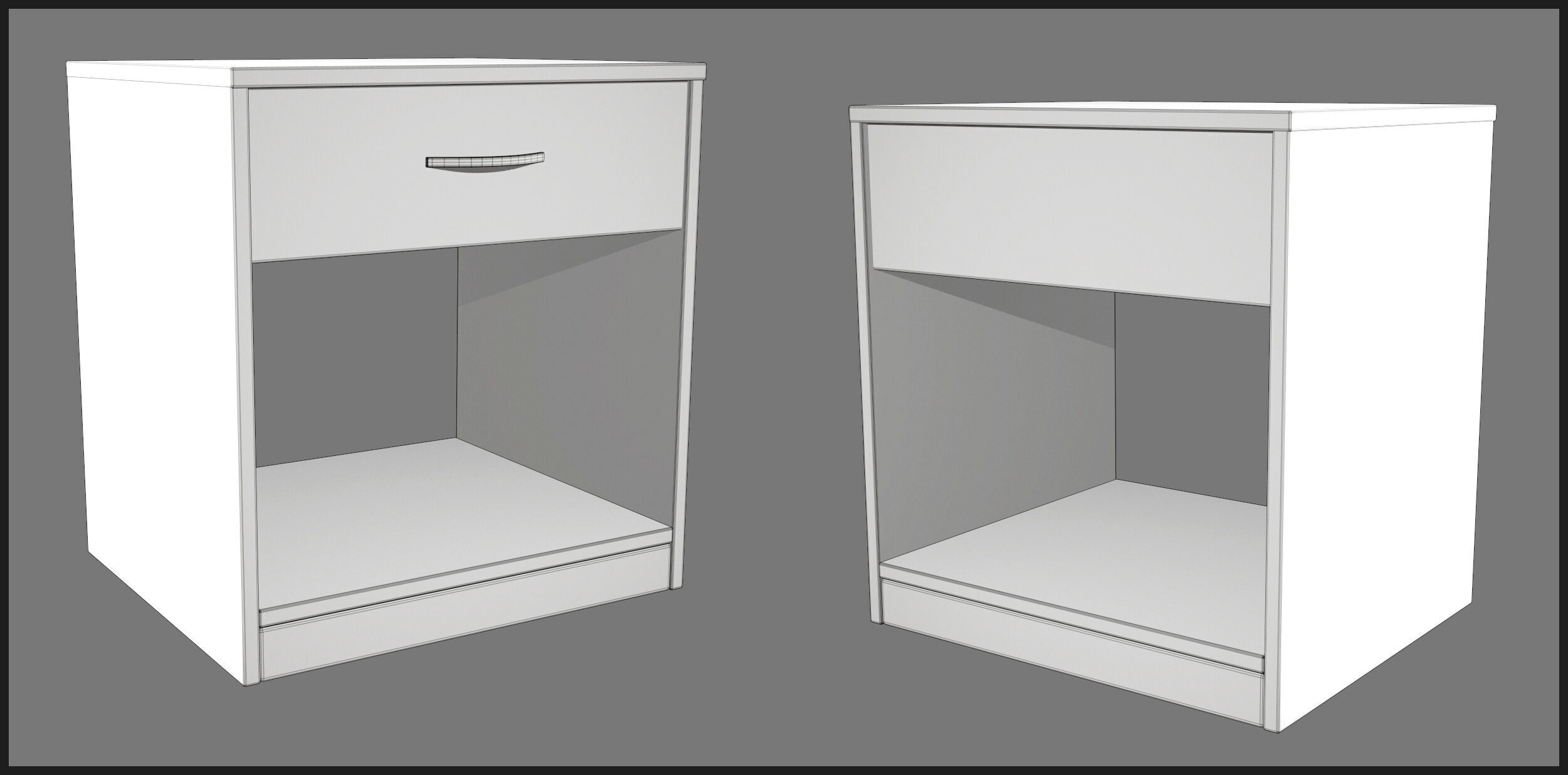Cabinet Low-poly 3D model_4
