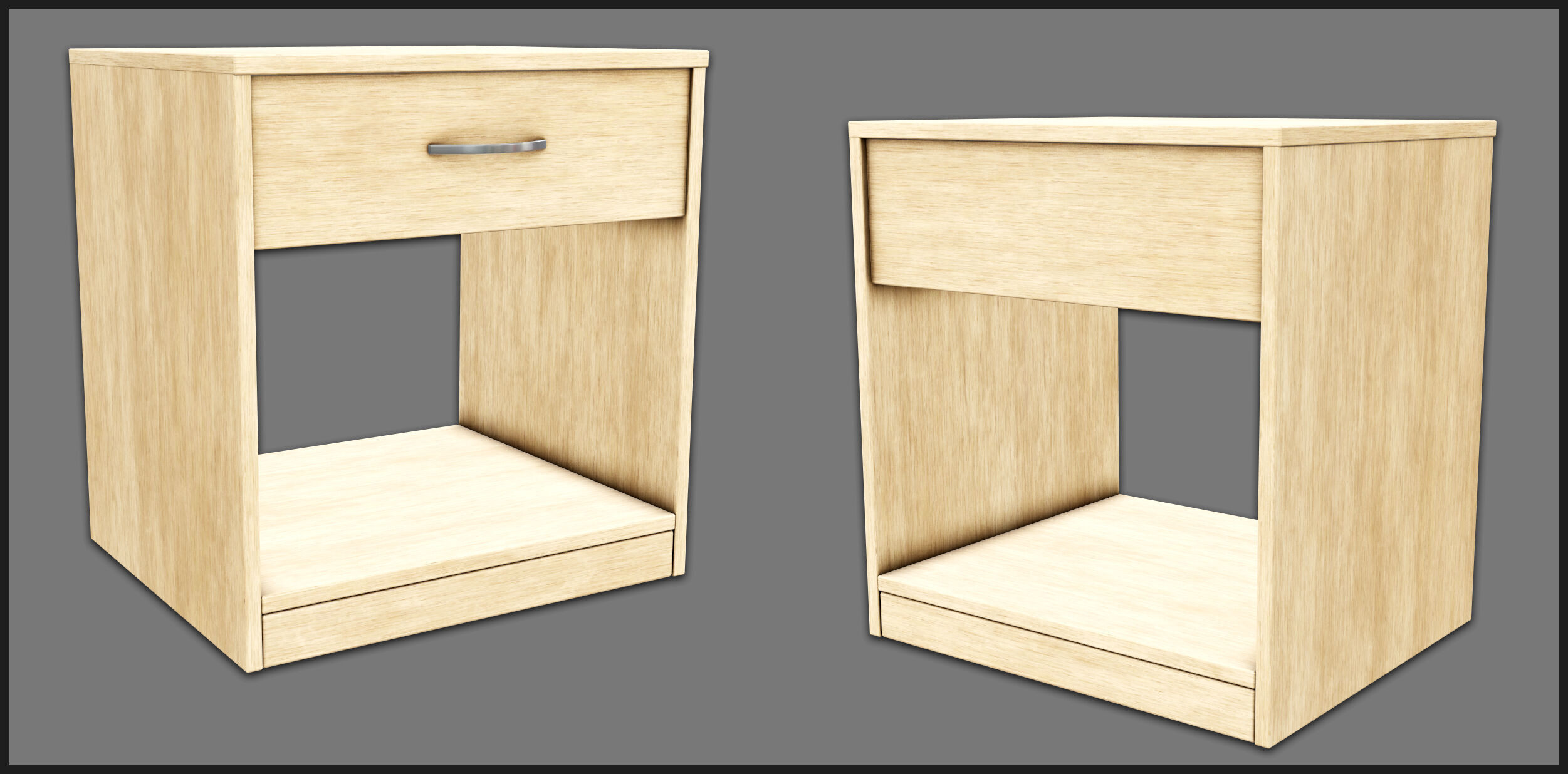 Cabinet Low-poly 3D model_3