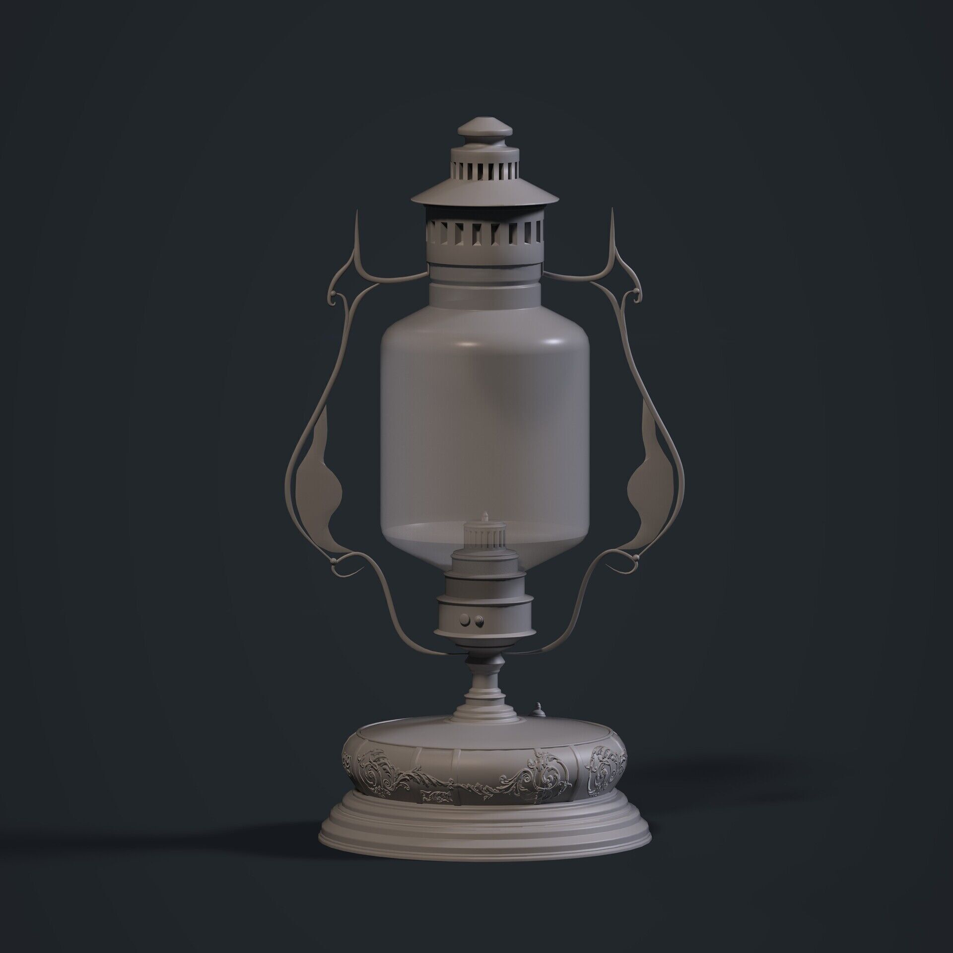Next generation retro kerosene lamp Low-poly 3D model_1
