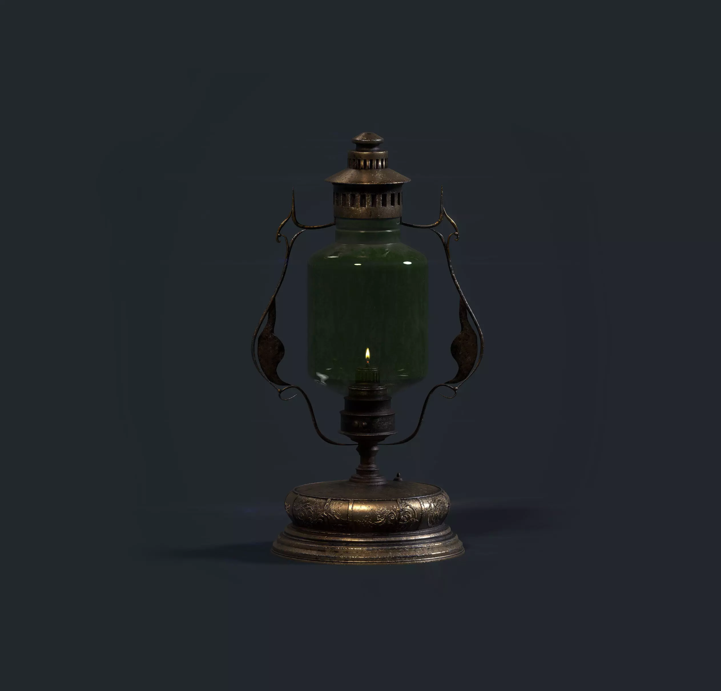 Next generation retro kerosene lamp Low-poly 3D model_0