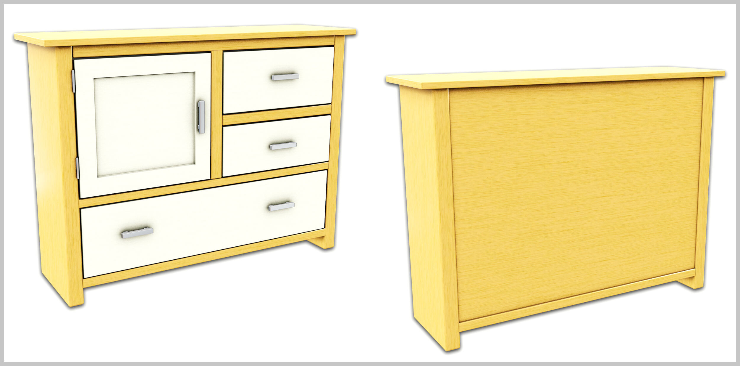 Cabinets Low-poly 3D model_3