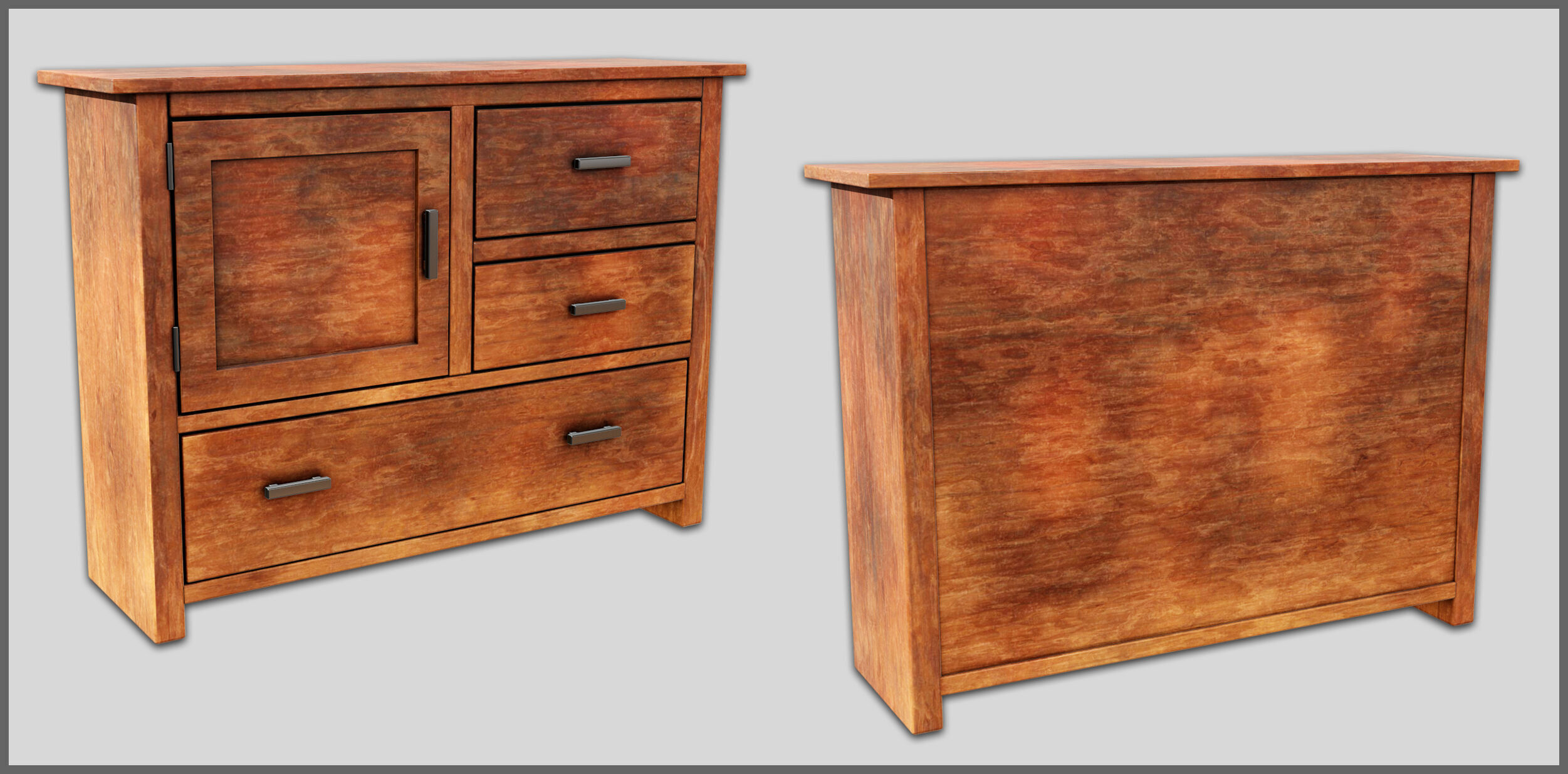 Cabinets Low-poly 3D model_1