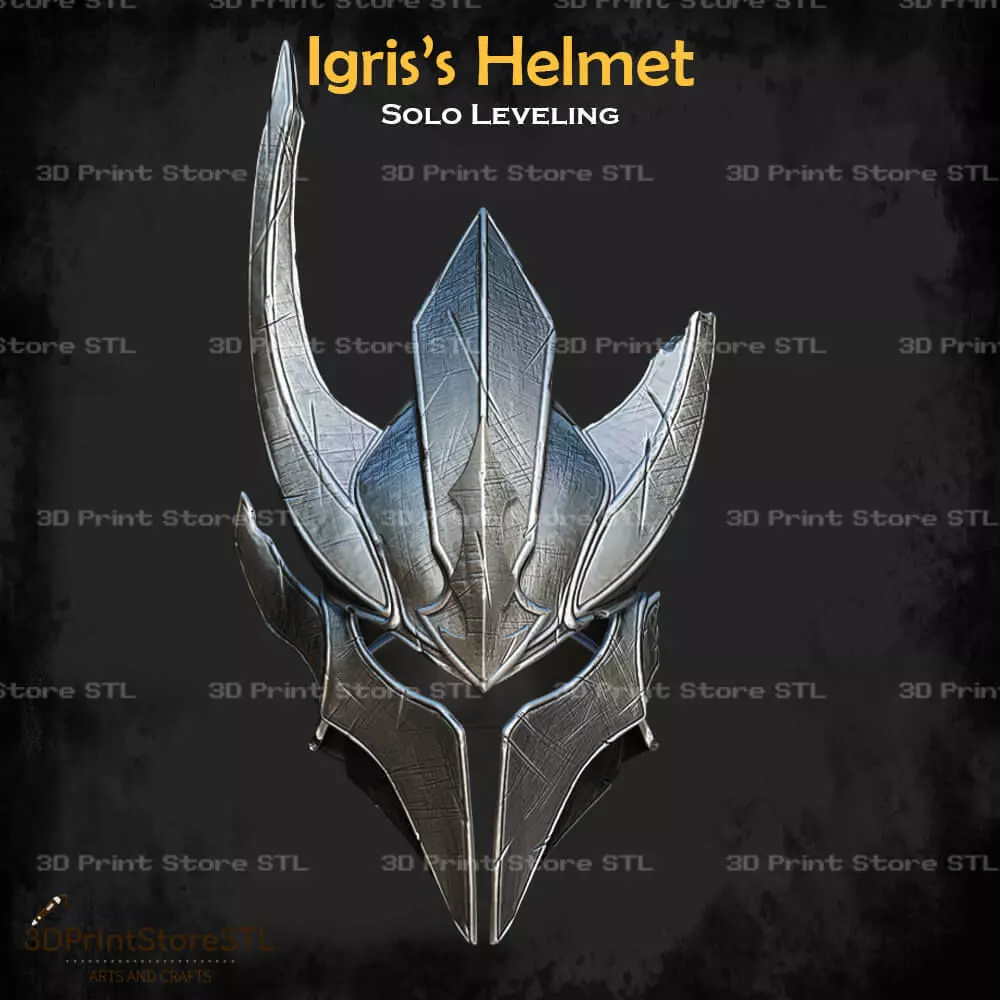 Igris Helmet Cosplay Solo Leveling - STL File 3D print model_0