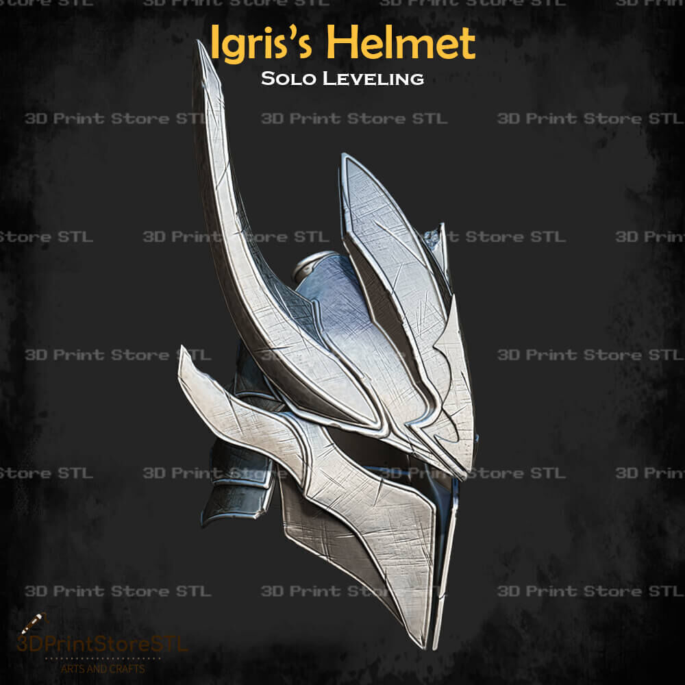 Igris Helmet Cosplay Solo Leveling - STL File 3D print model_2