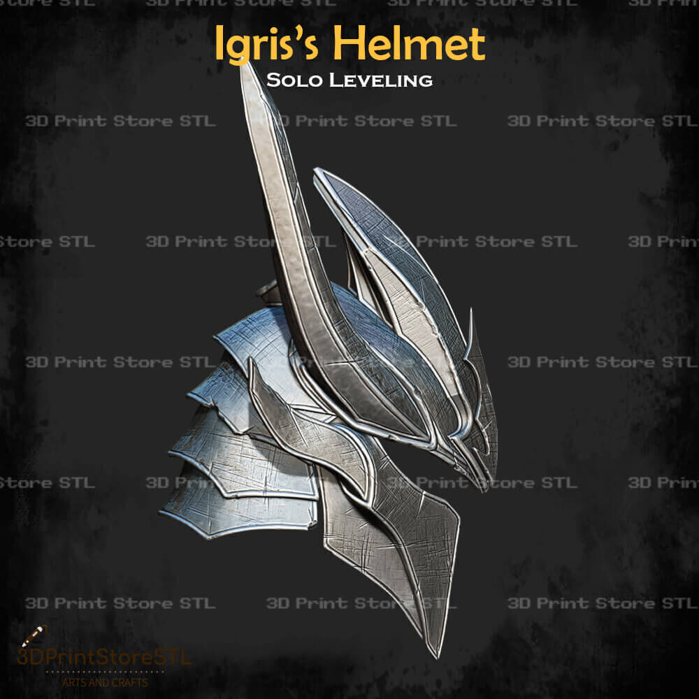 Igris Helmet Cosplay Solo Leveling - STL File 3D print model_4
