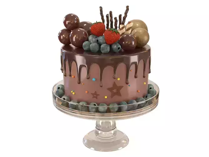  Chocolate and strawberry birthday cake