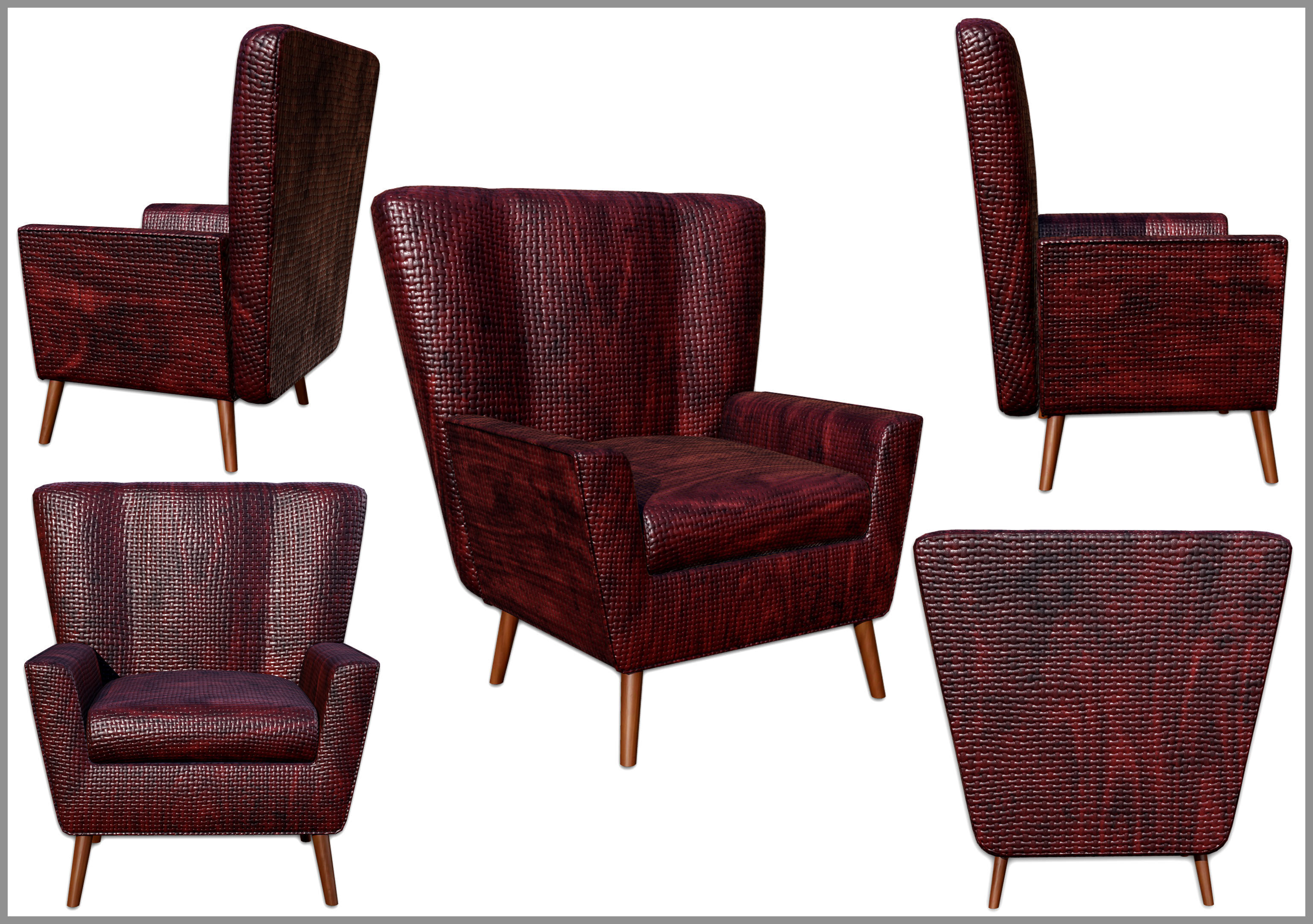 Chairs Low-poly 3D model_1