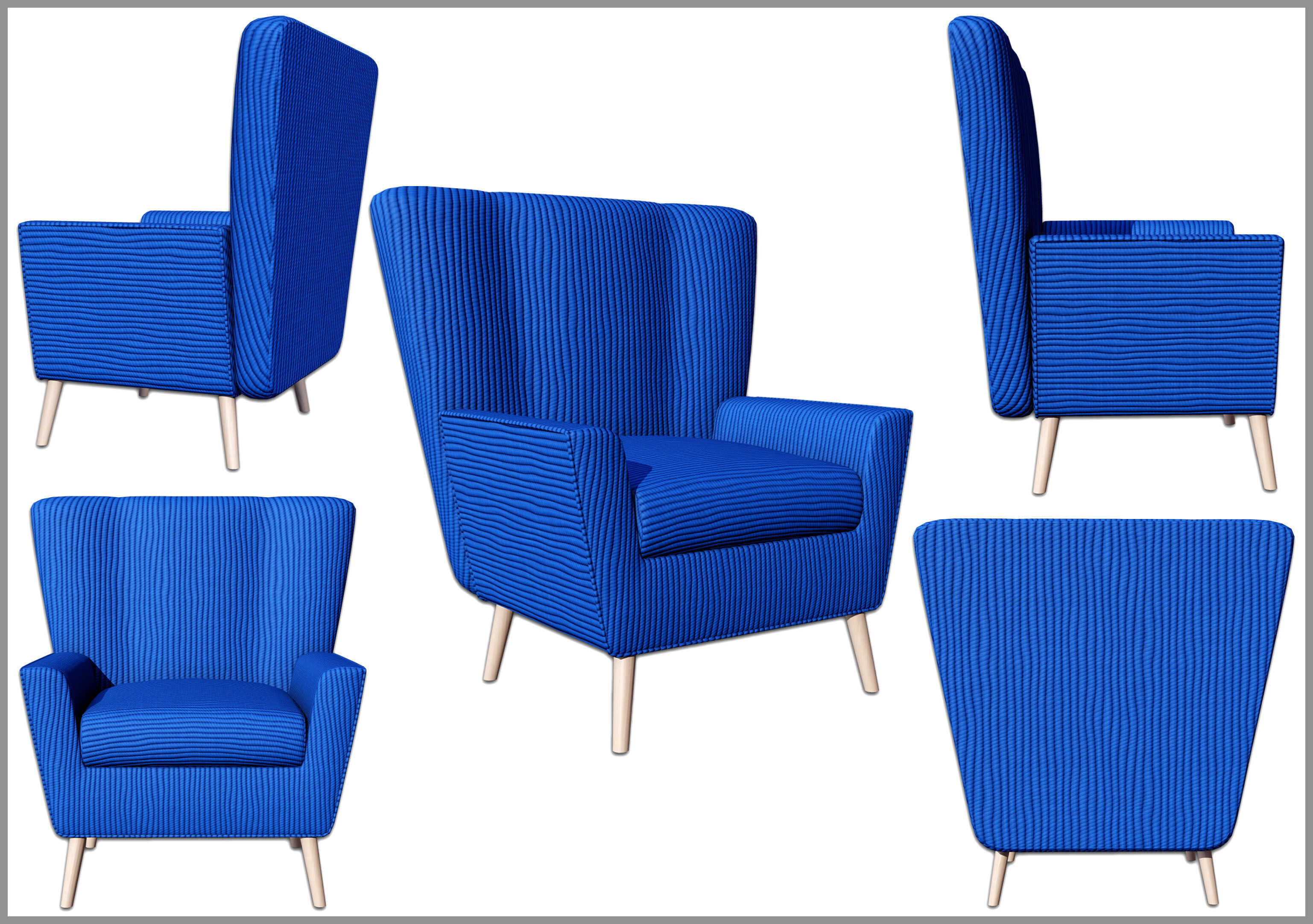 Chairs Low-poly 3D model_2