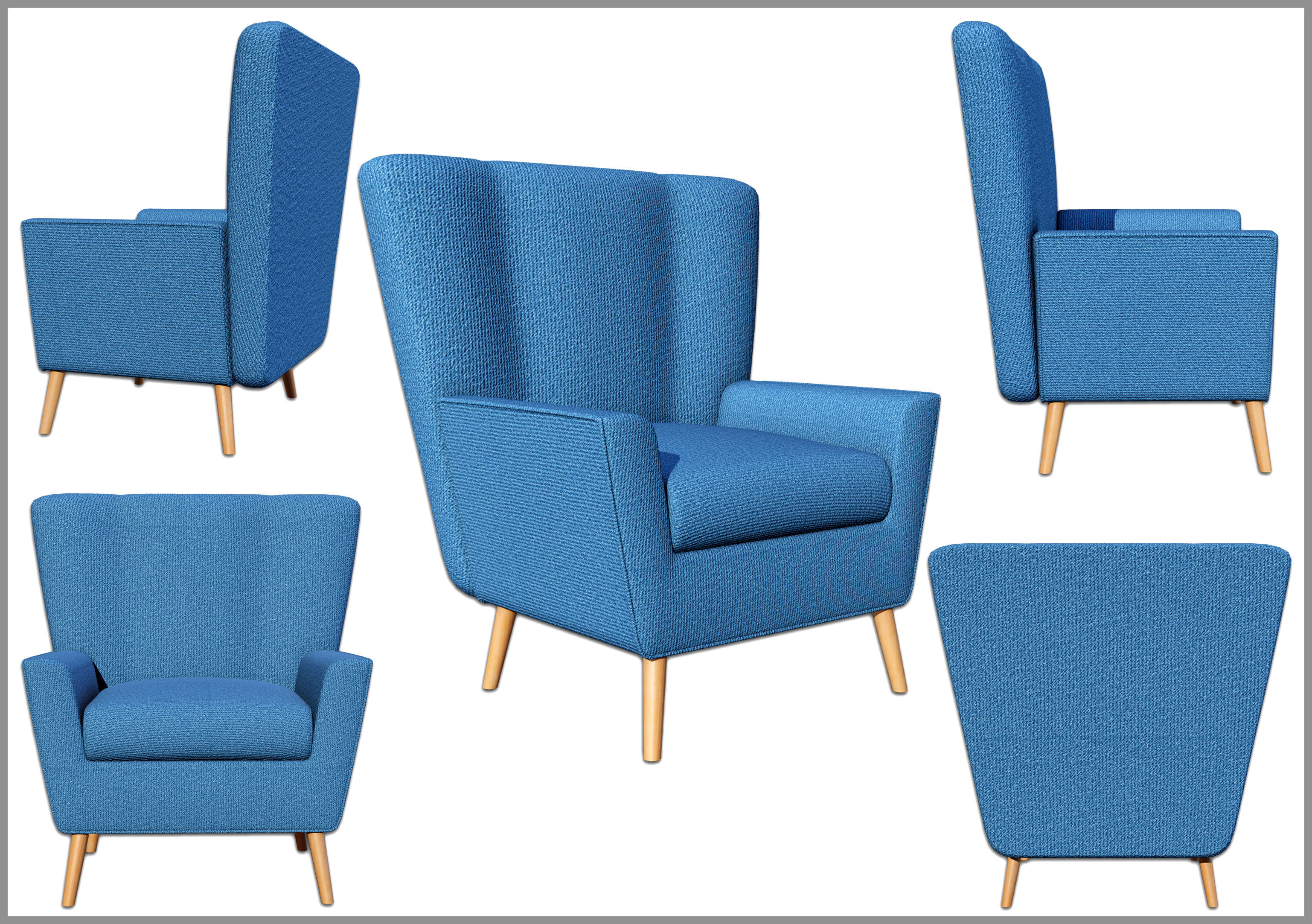 Chairs Low-poly 3D model_3